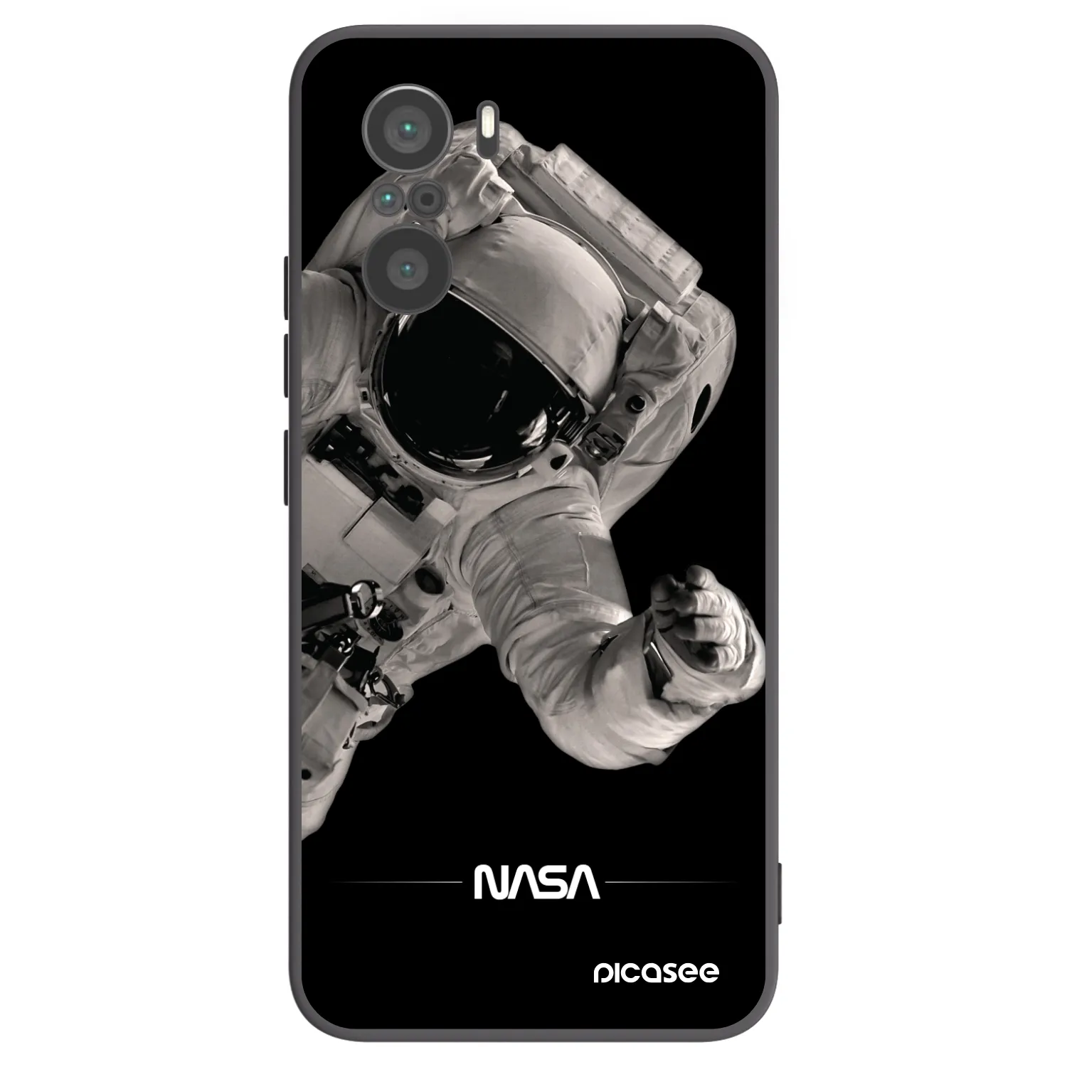 Picasee Xiaomi Poco F3 Hülle - Schwarzes Silikon - Astronaut Big