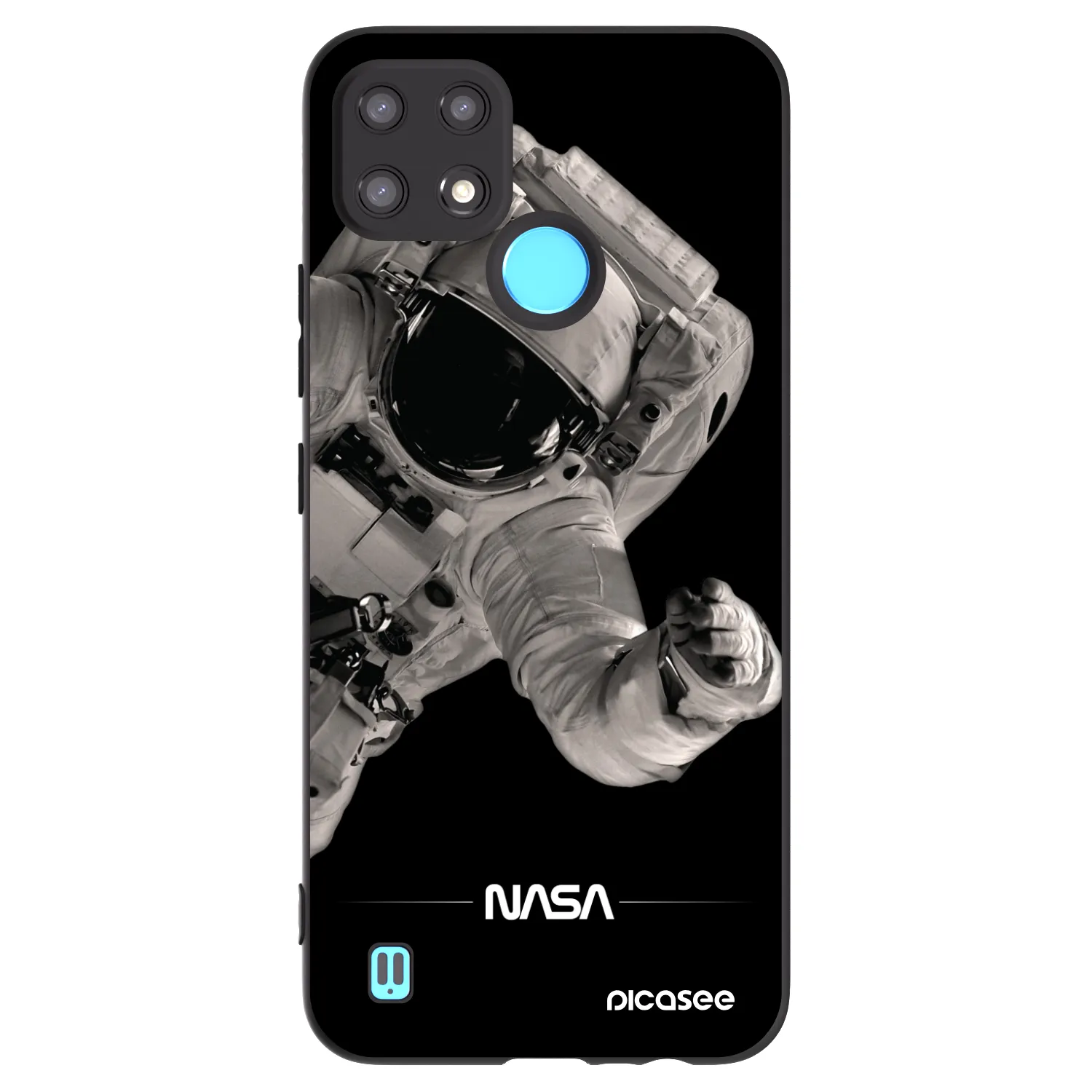 Picasee Realme C21 Hülle - Schwarzes Silikon - Astronaut Big