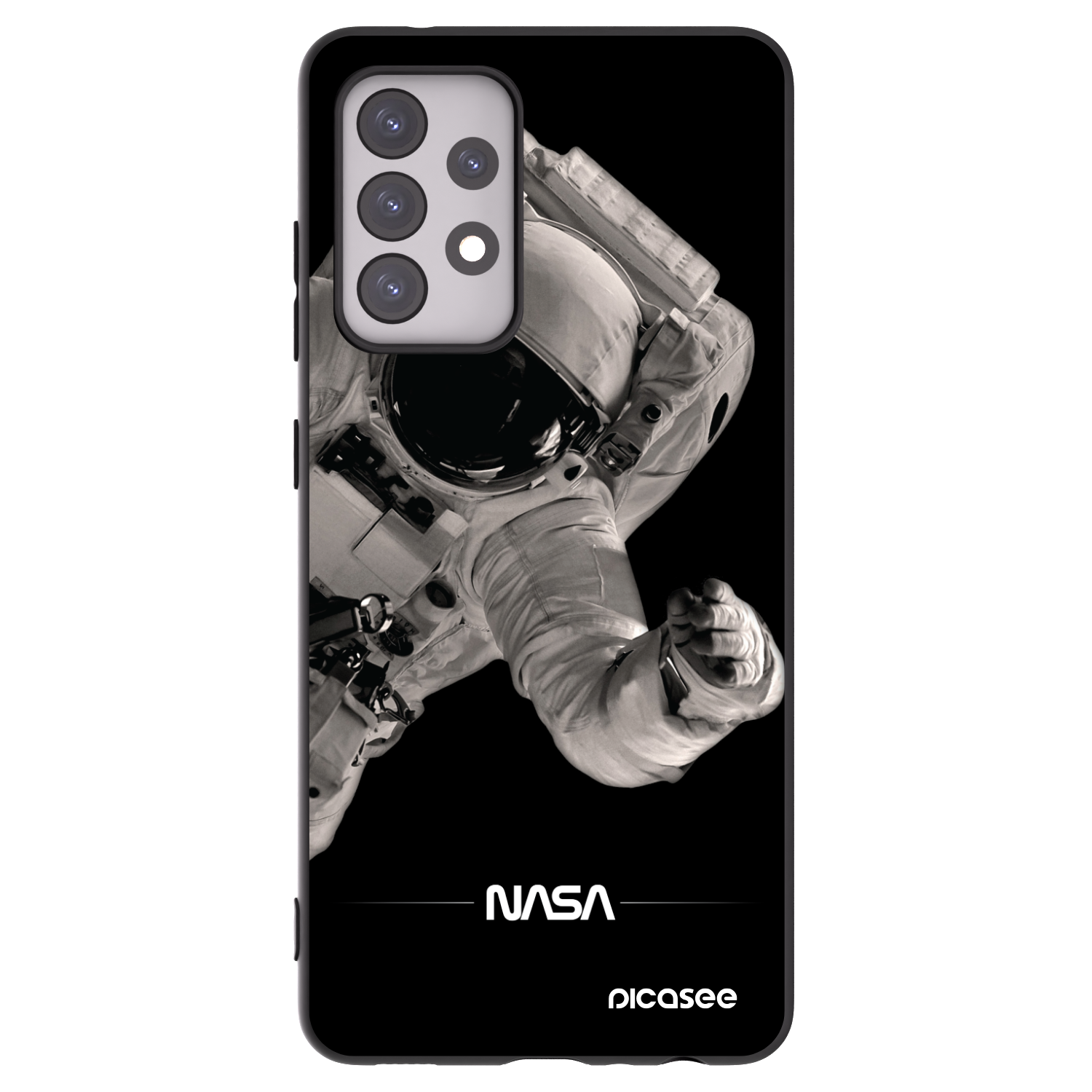 Picasee Samsung Galaxy A52s 5G A528B Hülle - Schwarzes Silikon - Astronaut Big