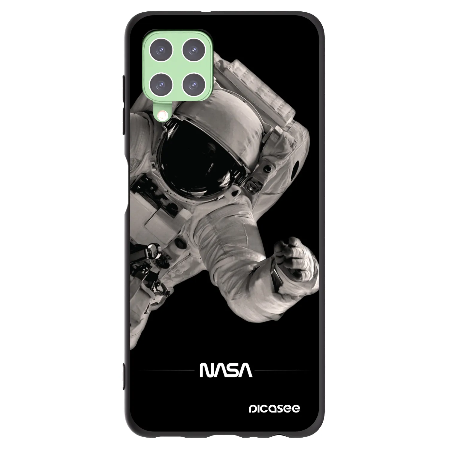 Picasee Samsung Galaxy A22 A225F 4G Hülle - Schwarzes Silikon - Astronaut Big