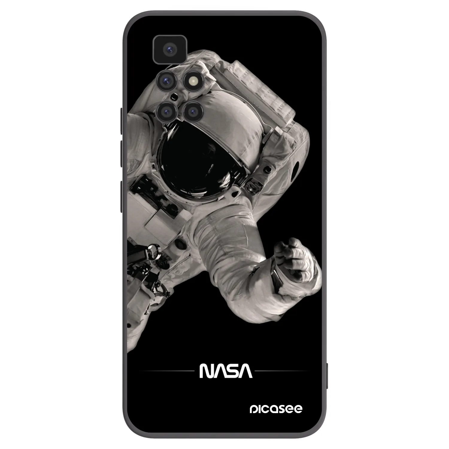 Picasee Xiaomi Redmi 10 Hülle - Schwarzes Silikon - Astronaut Big