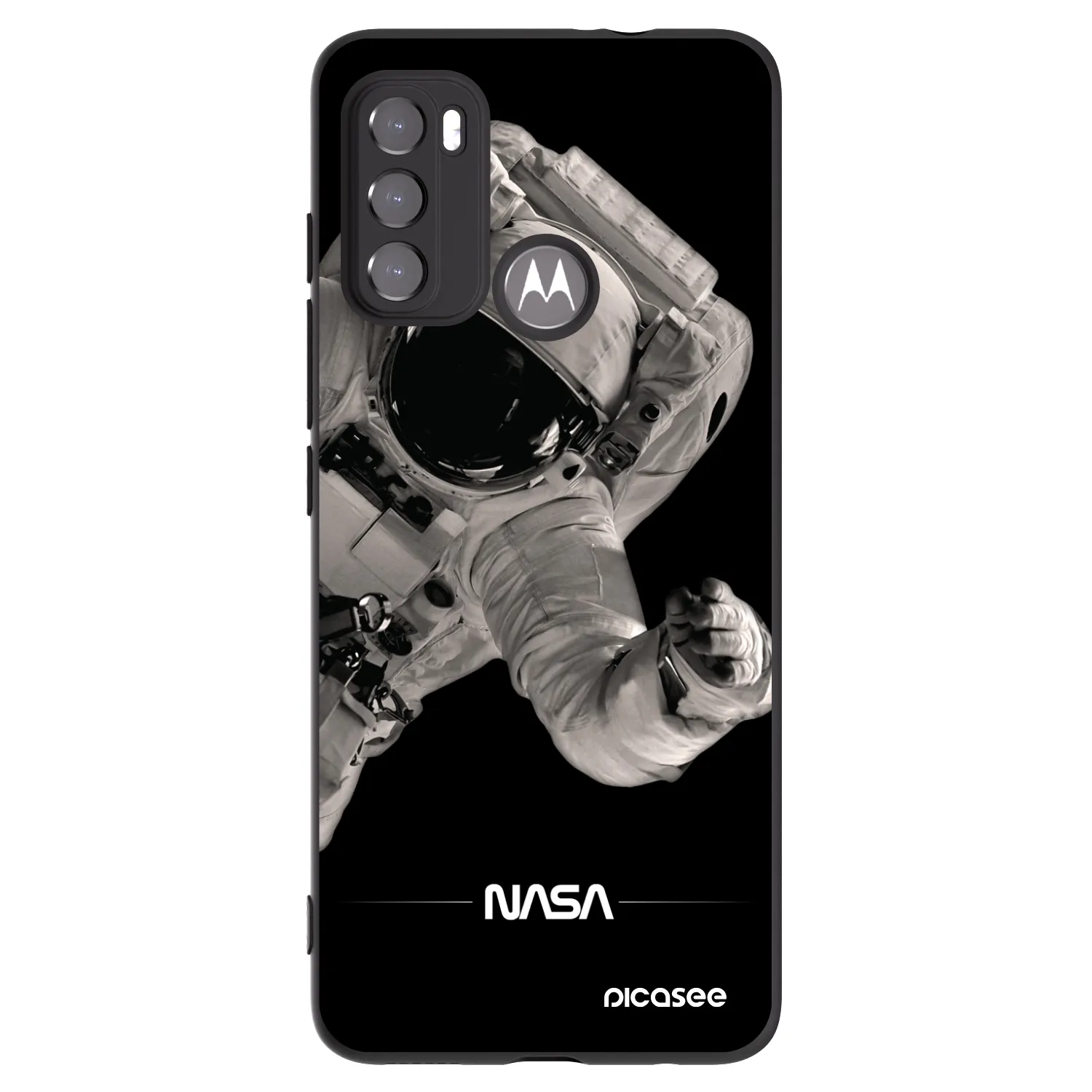Picasee Motorola Moto G60 Hülle - Schwarzes Silikon - Astronaut Big