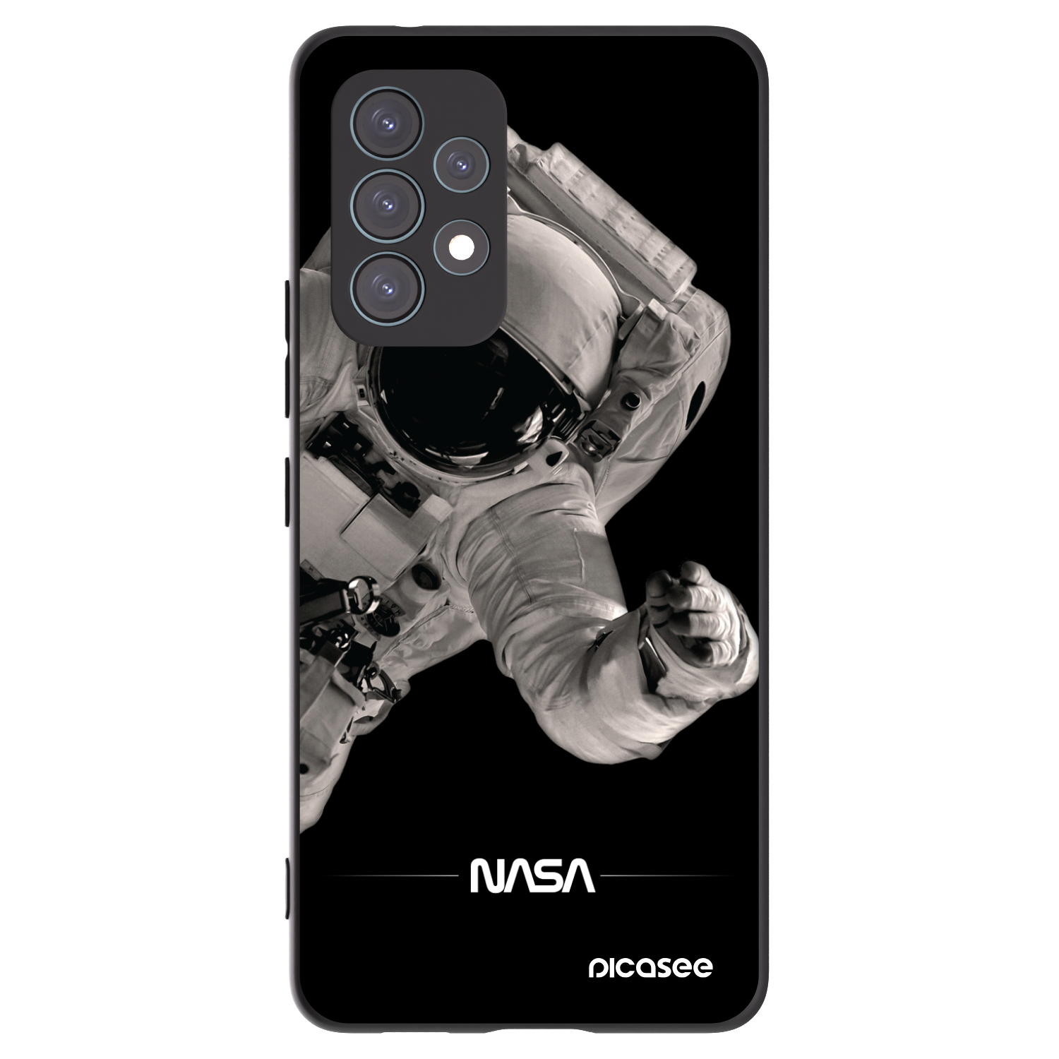 Picasee Samsung Galaxy A53 5G A536 Hülle - Schwarzes Silikon - Astronaut Big