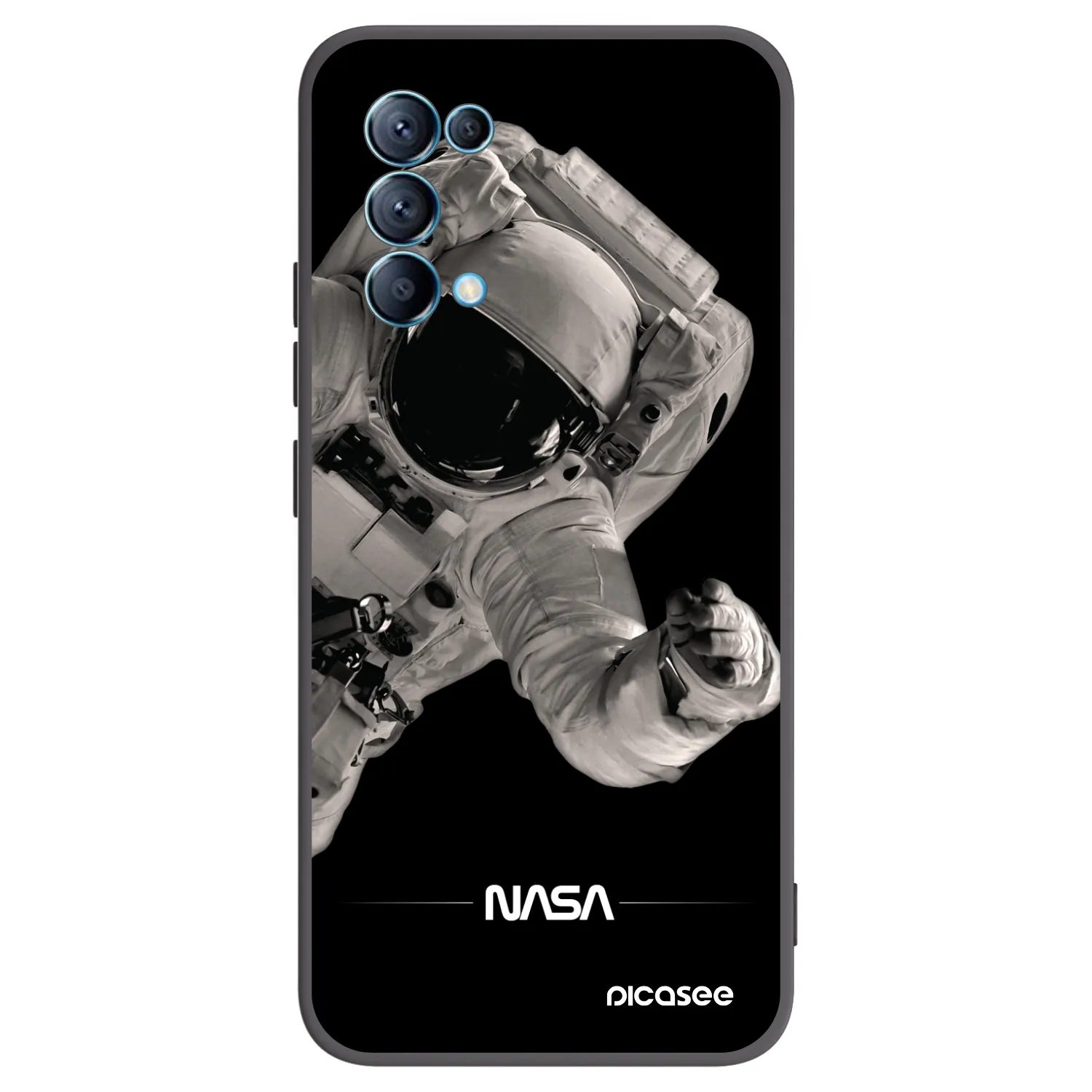 Picasee OPPO Reno 5 5G Hülle - Schwarzes Silikon - Astronaut Big