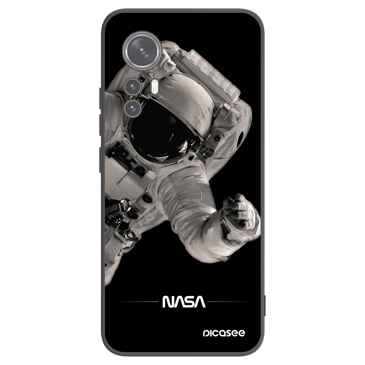 Picasee Xiaomi 12X Hülle - Schwarzes Silikon - Astronaut Big