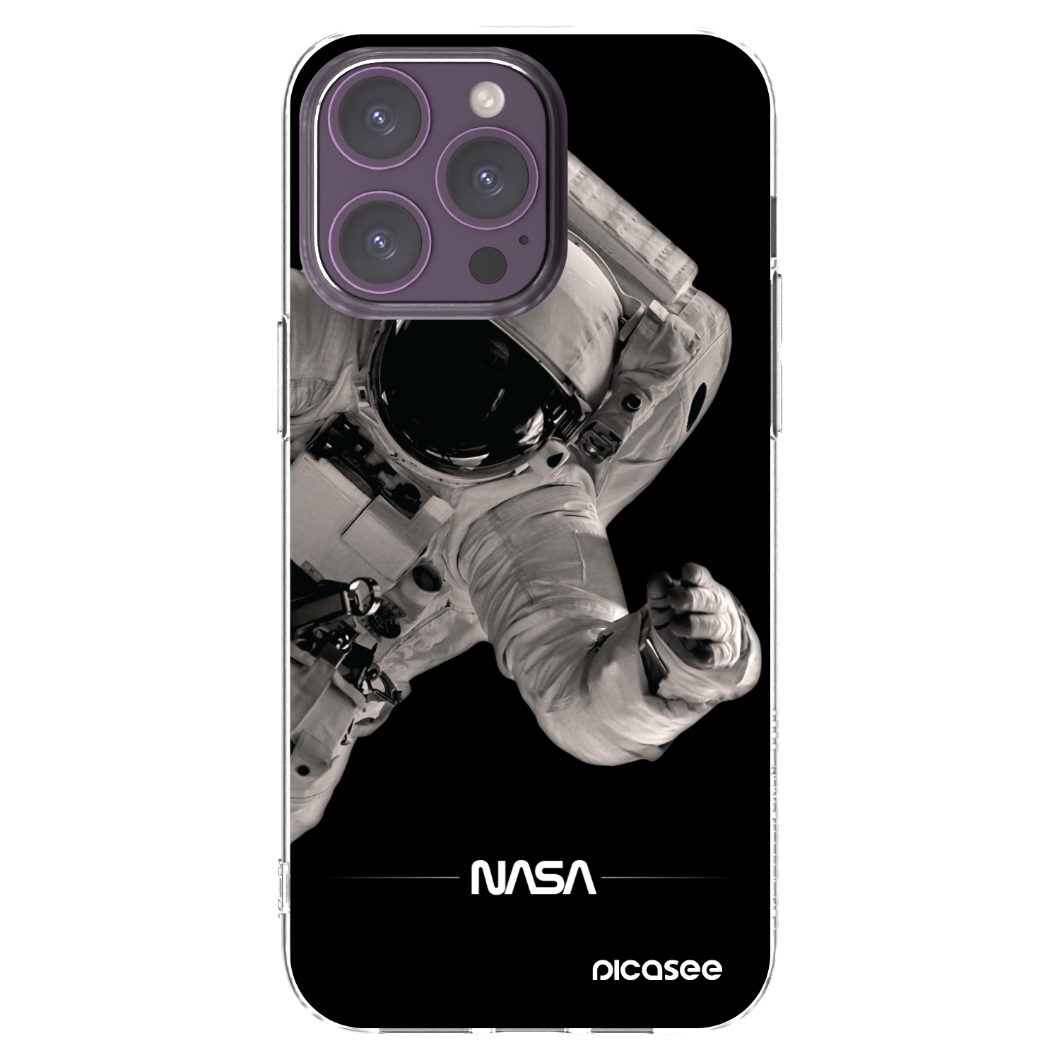 Picasee Apple iPhone 14 Pro Max Hülle - Transparentes Silikon - Astronaut Big