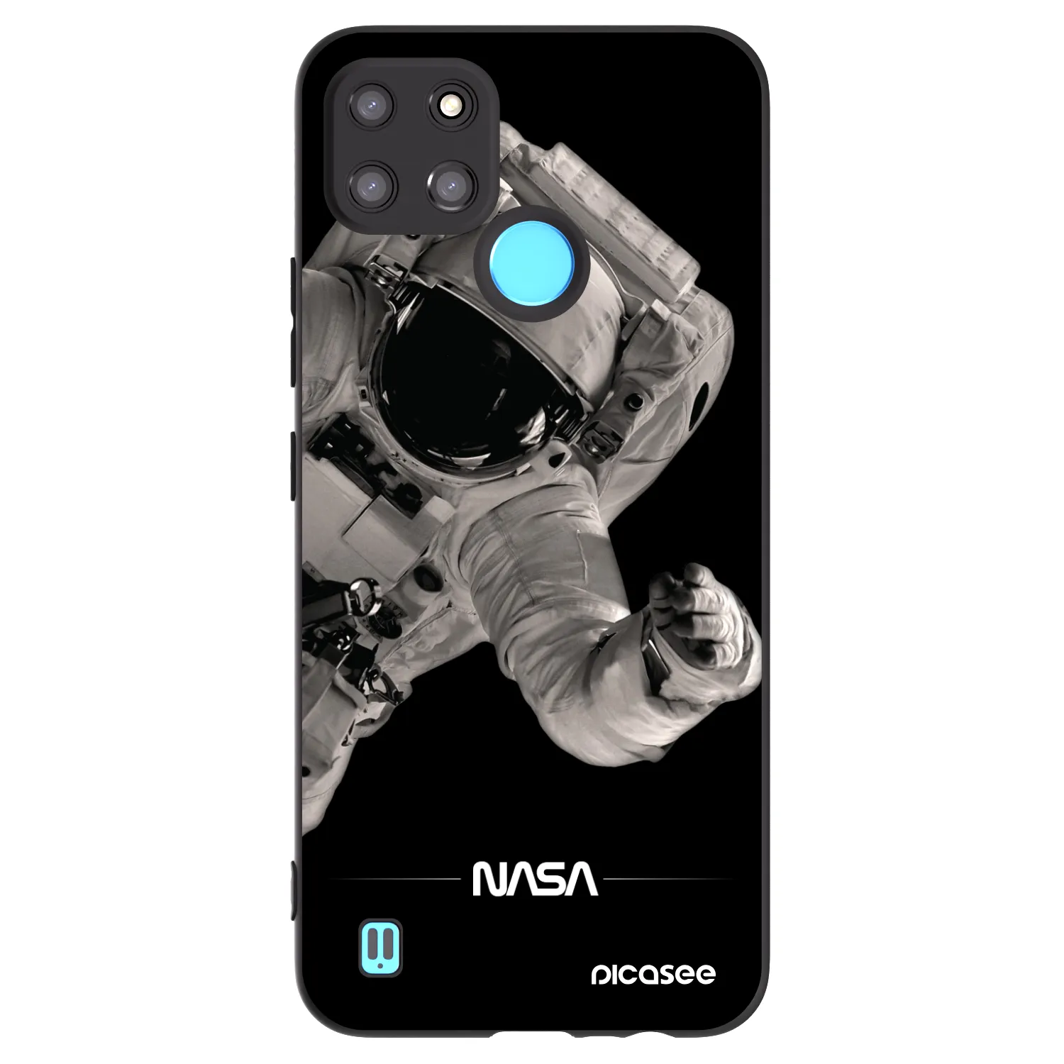 Picasee Realme C21Y Hülle - Schwarzes Silikon - Astronaut Big