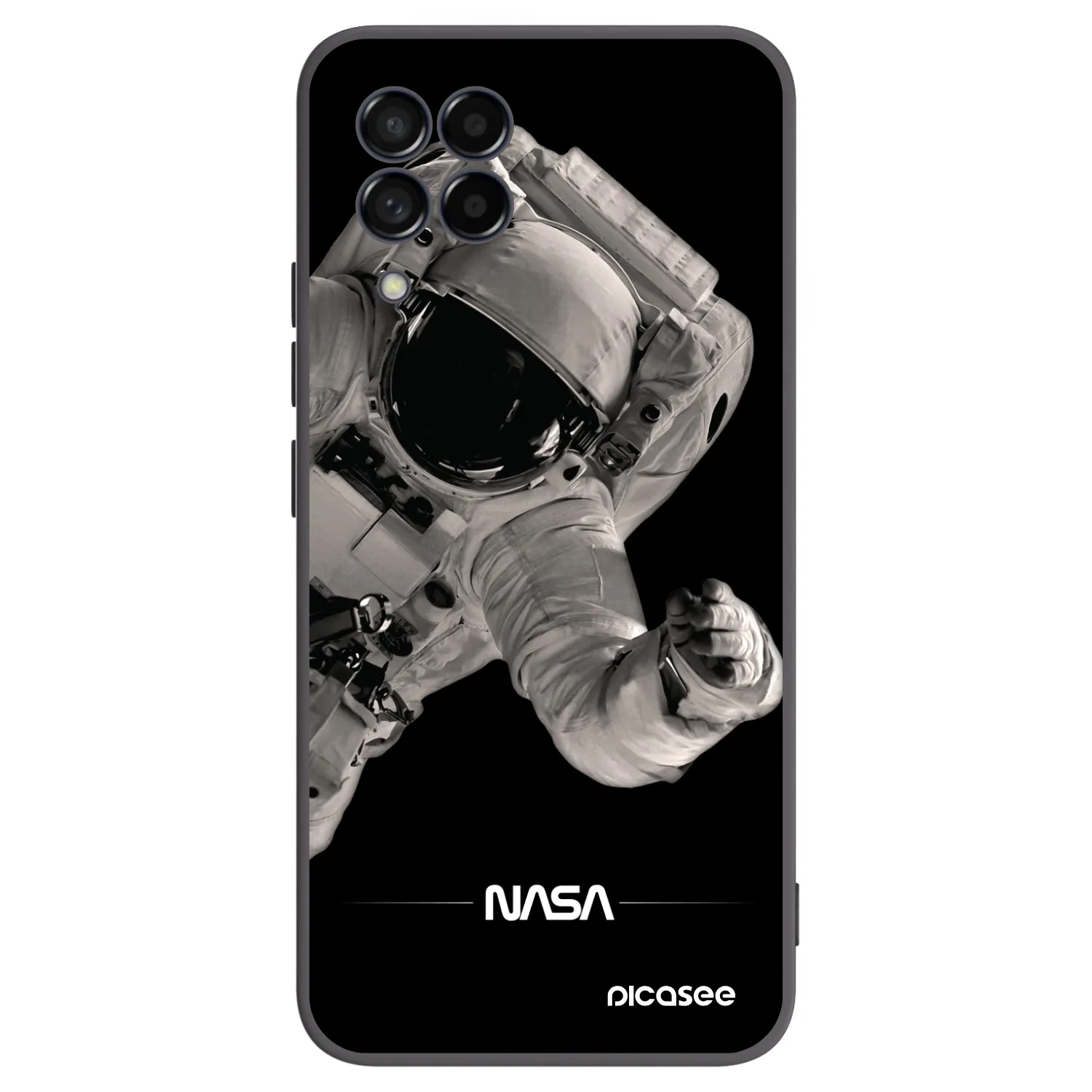 Picasee Samsung Galaxy M53 5G Hülle - Schwarzes Silikon - Astronaut Big