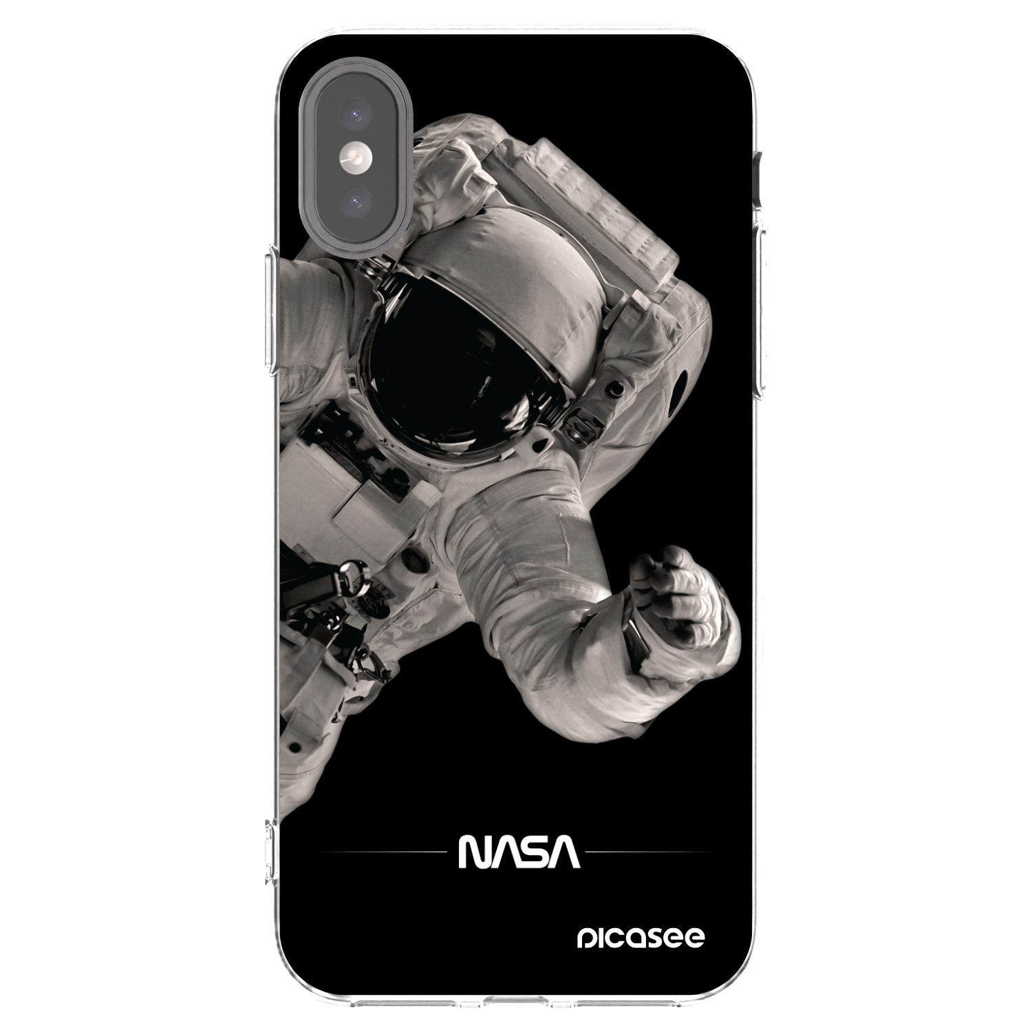 Picasee Apple iPhone X/XS Hülle - Transparentes Silikon - Astronaut Big