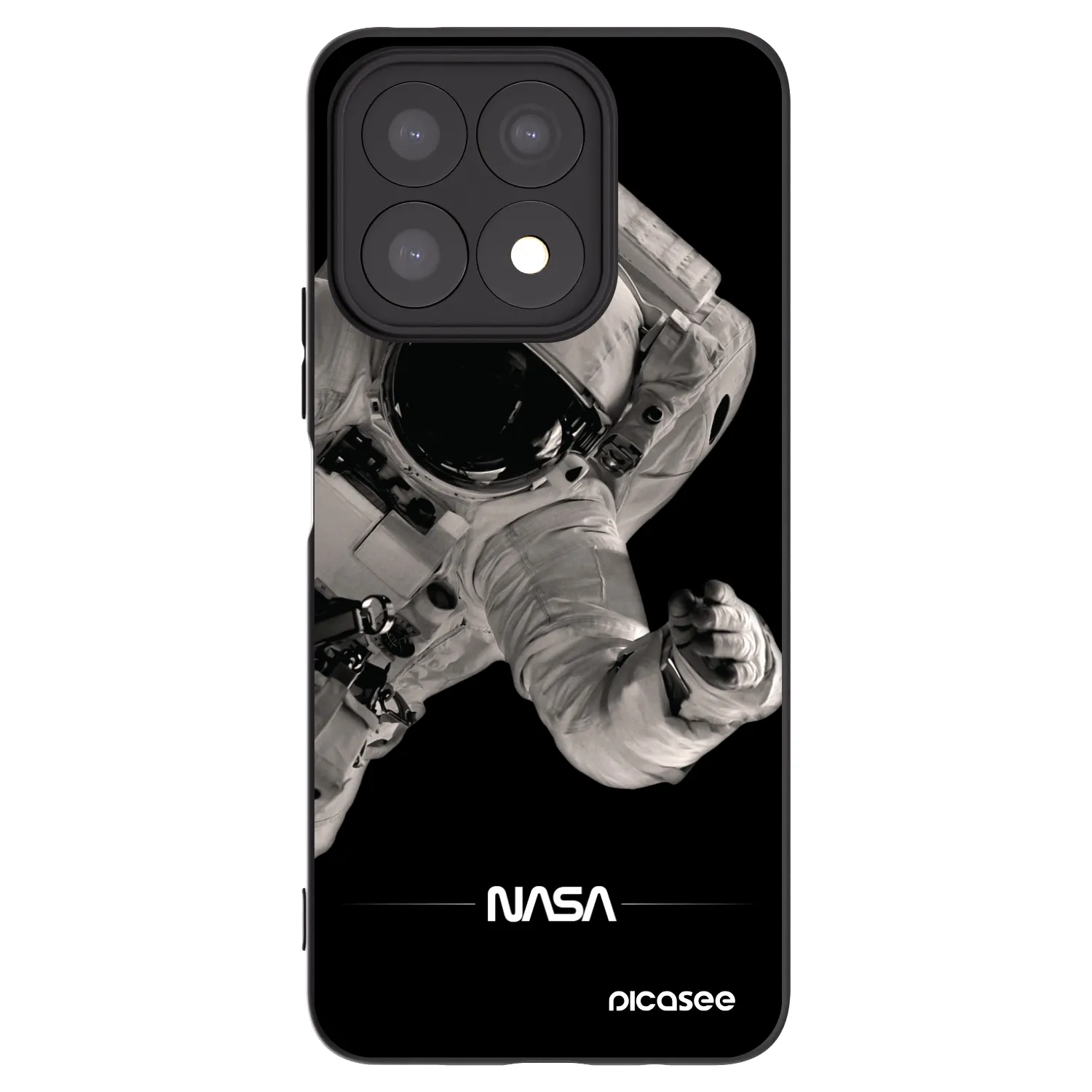 Picasee Honor X8a Hülle - Schwarzes Silikon - Astronaut Big