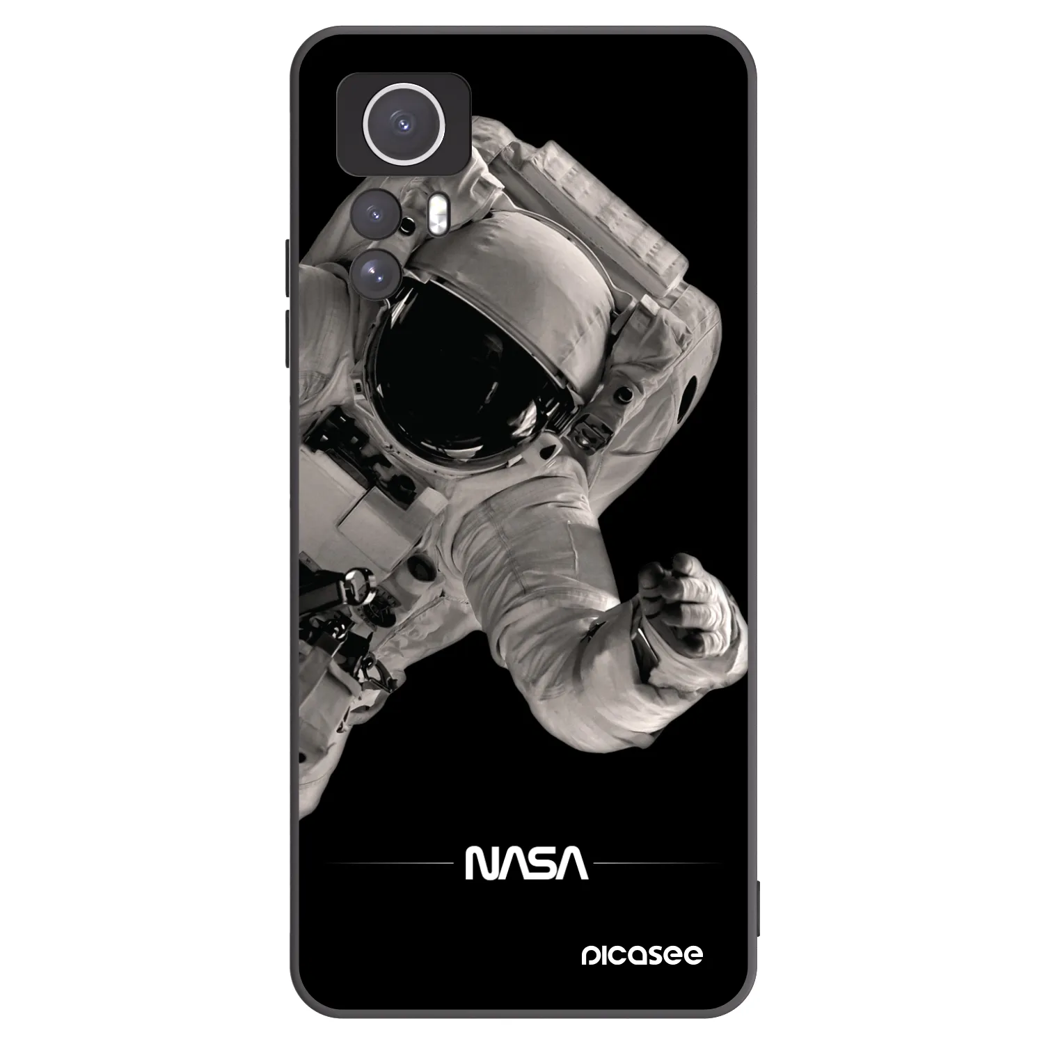 Picasee Xiaomi Redmi Note 12S Hülle - Schwarzes Silikon - Astronaut Big