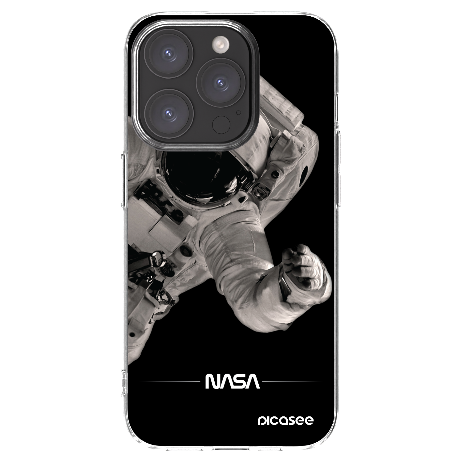 Picasee Apple iPhone 15 Pro Hülle - Transparentes Silikon - Astronaut Big