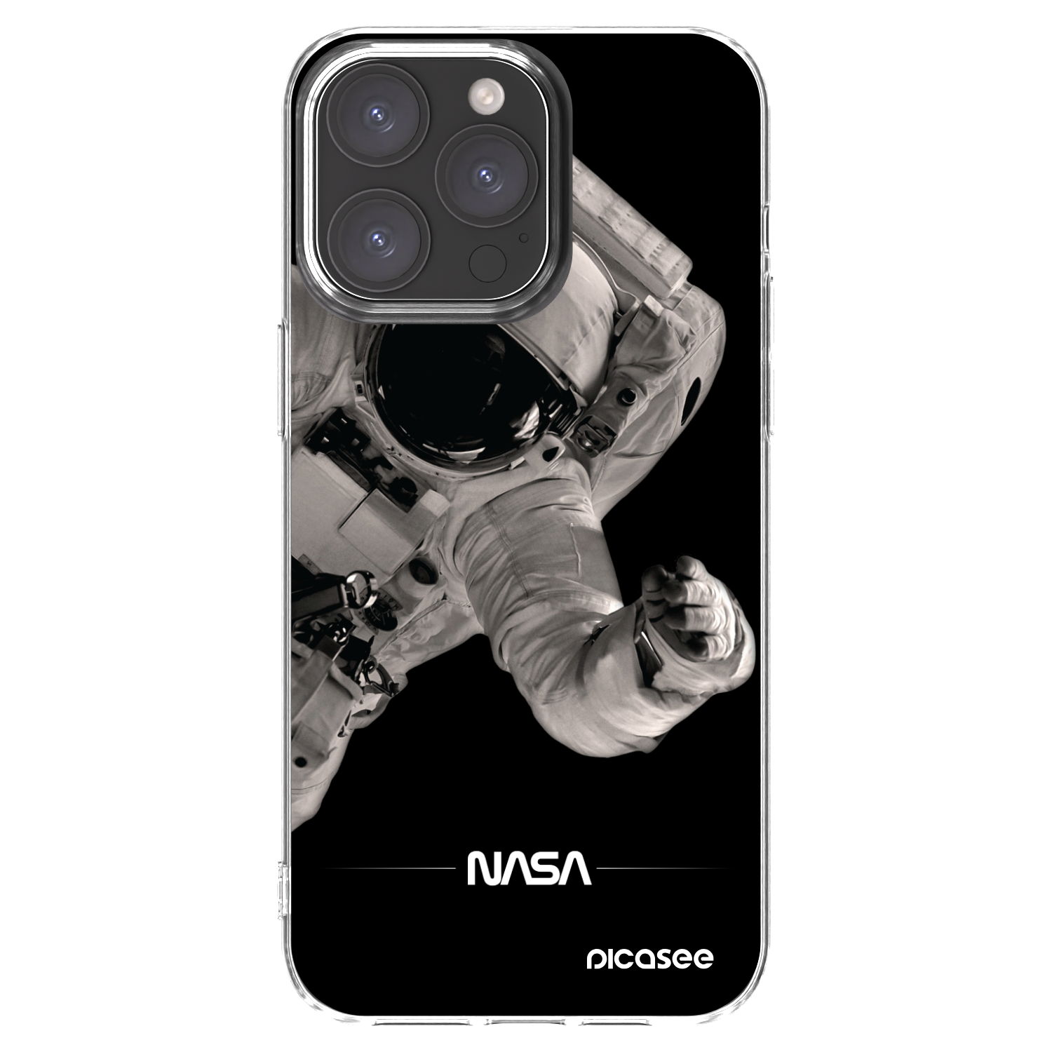Picasee Apple iPhone 15 Pro Max Hülle - Transparentes Silikon - Astronaut Big