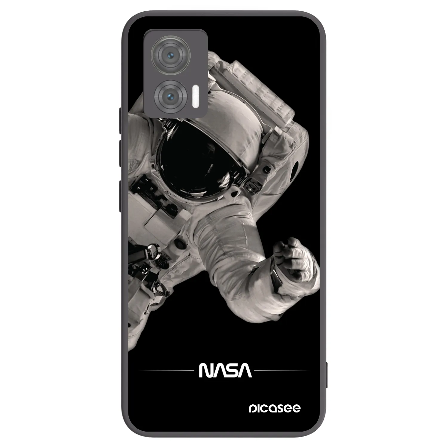 Picasee Motorola Edge 30 Neo Hülle - Schwarzes Silikon - Astronaut Big