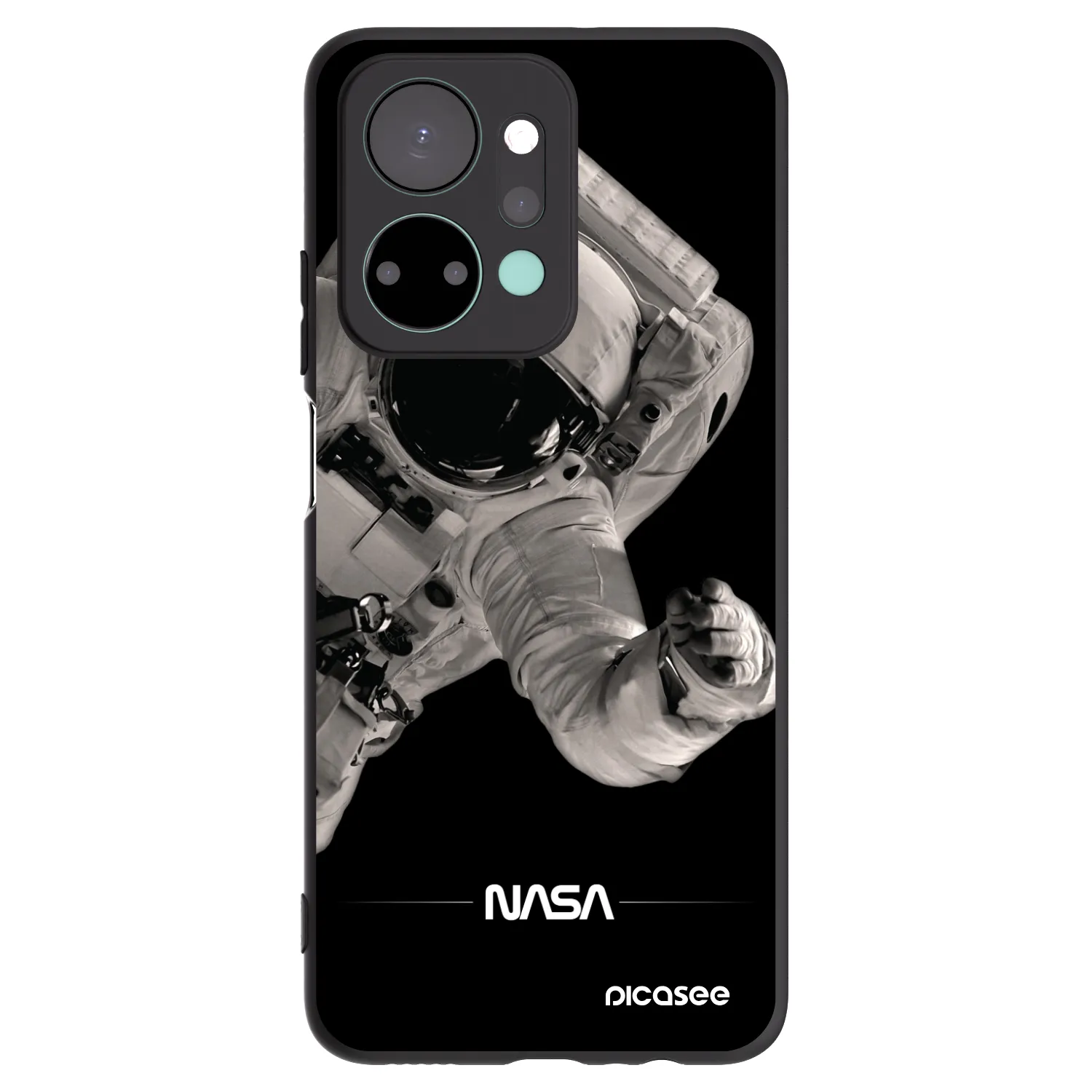 Picasee Honor X7a Hülle - Schwarzes Silikon - Astronaut Big