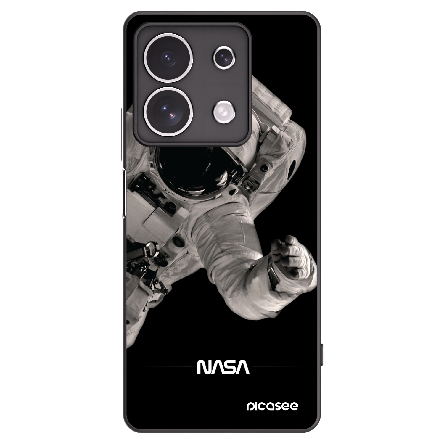 Picasee Xiaomi Redmi Note 13 4G Hülle - Schwarzes Silikon - Astronaut Big