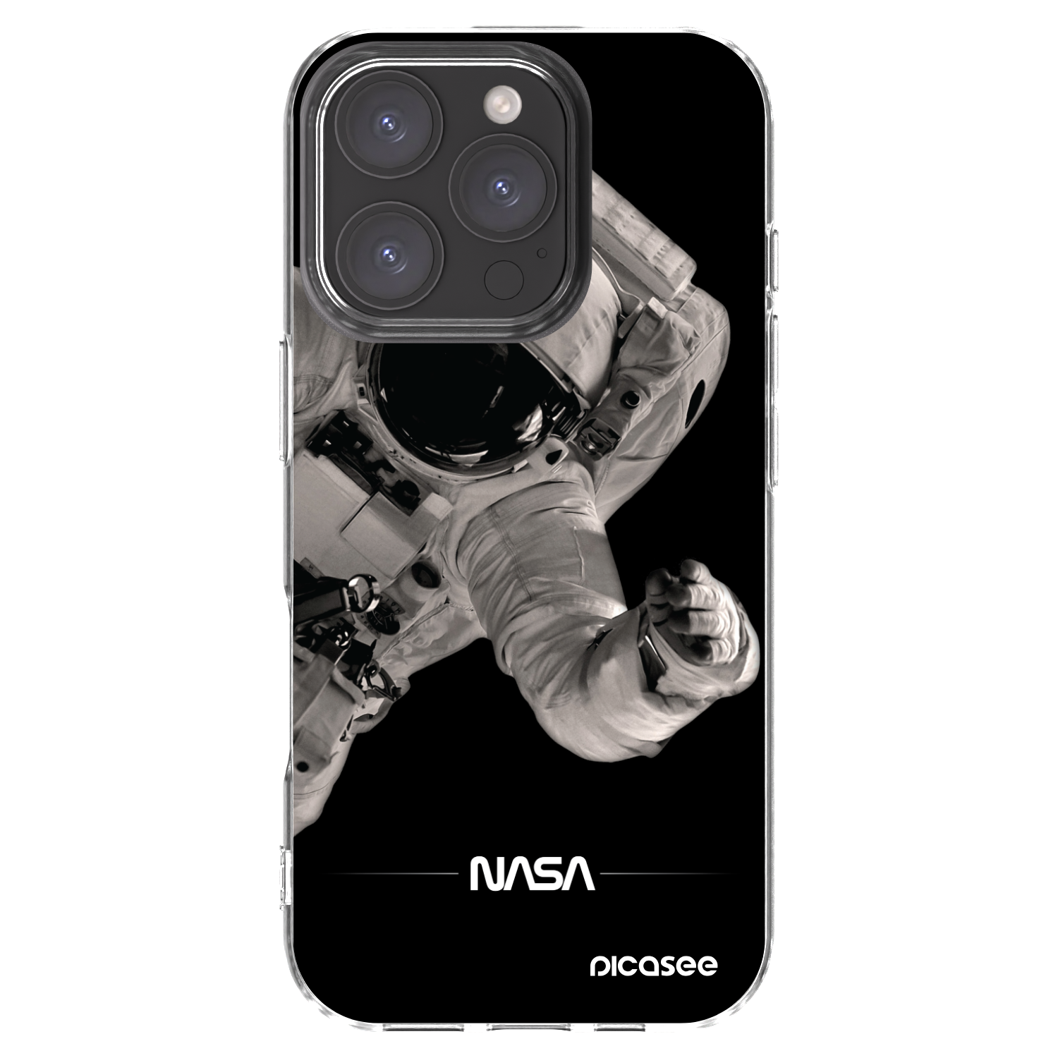 Picasee Apple iPhone 16 Pro Hülle - Transparentes Silikon - Astronaut Big