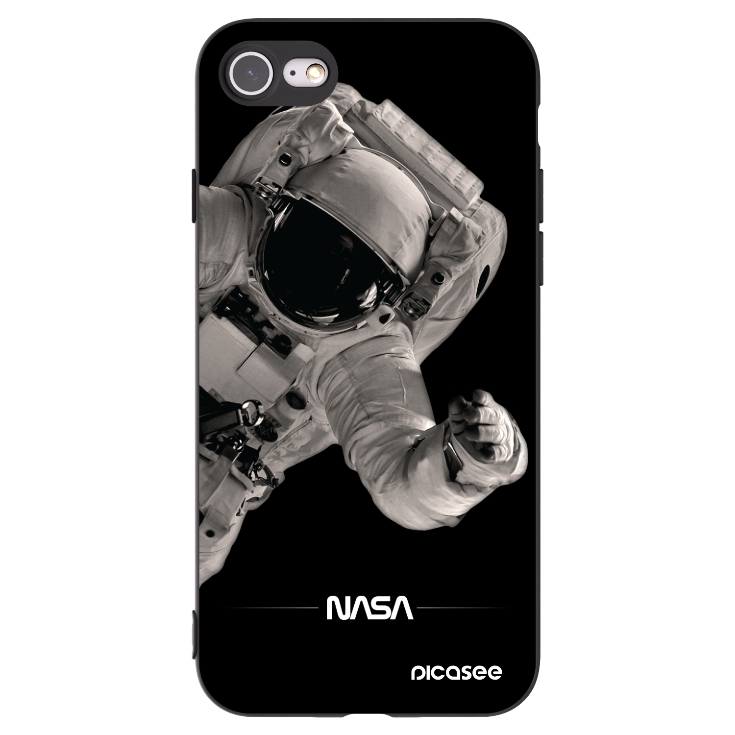 Picasee Apple iPhone 8 Hülle - Schwarzes Silikon - Astronaut Big