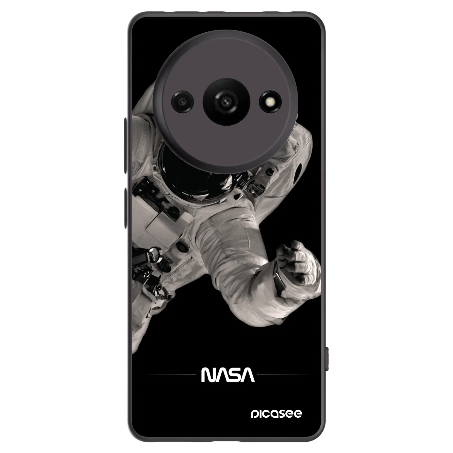 Picasee Xiaomi Redmi A3 Hülle - Schwarzes Silikon - Astronaut Big