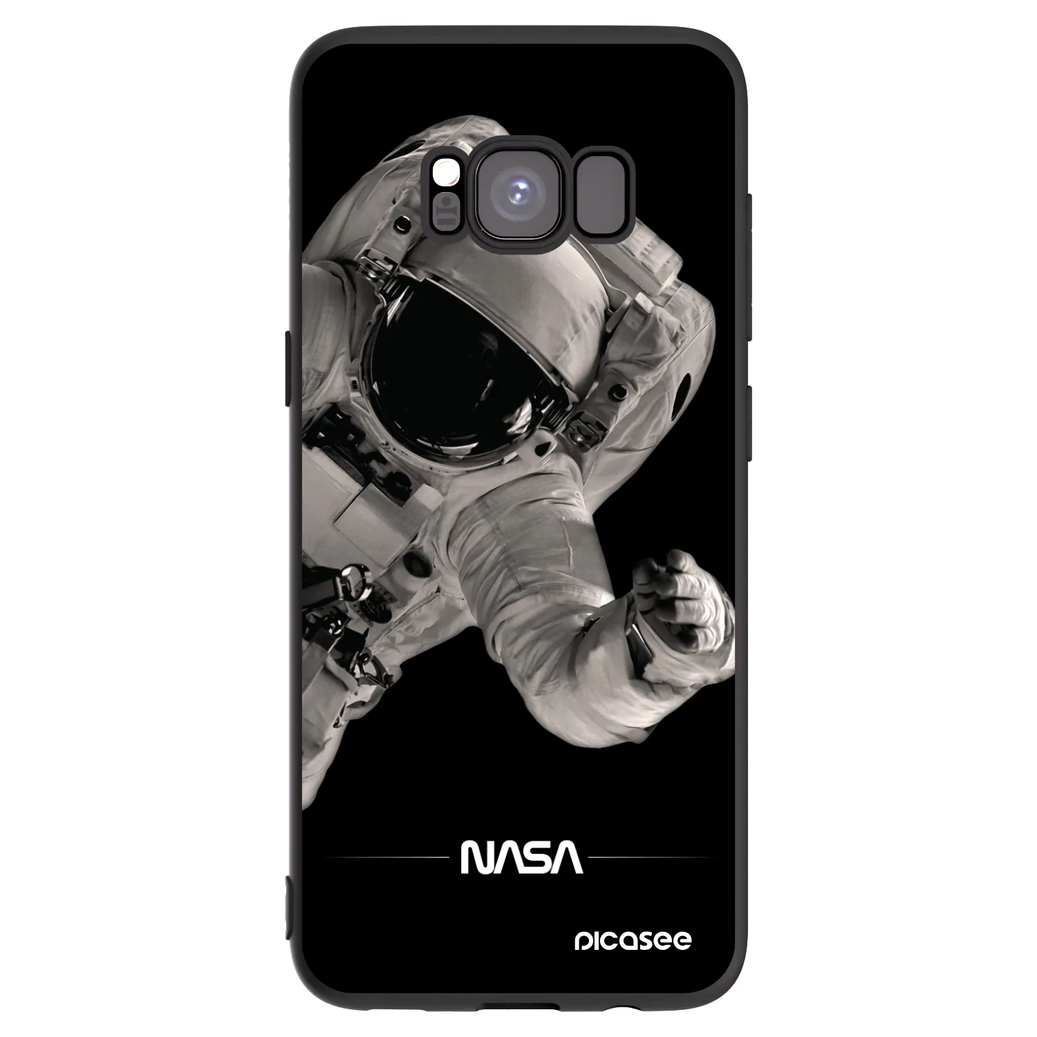 Picasee Samsung Galaxy S8 G950F Hülle - Schwarzes Silikon - Astronaut Big