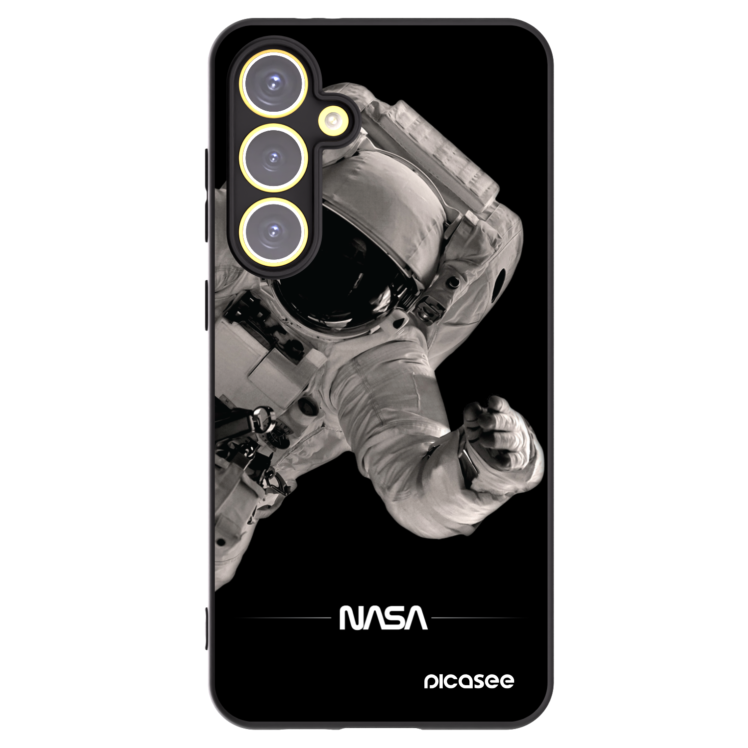 Picasee Samsung Galaxy S24 FE S721B Hülle - Schwarzes Silikon - Astronaut Big