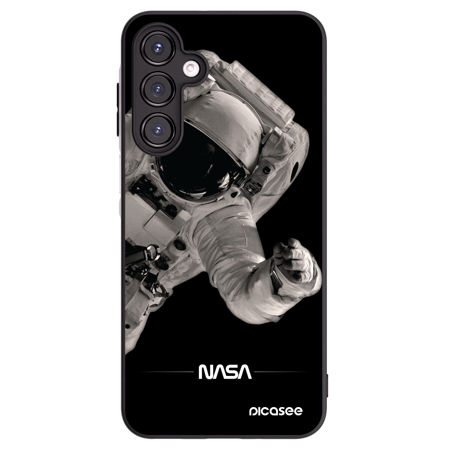 Picasee Samsung Galaxy A16 5G Hülle - Schwarzes Silikon - Astronaut Big