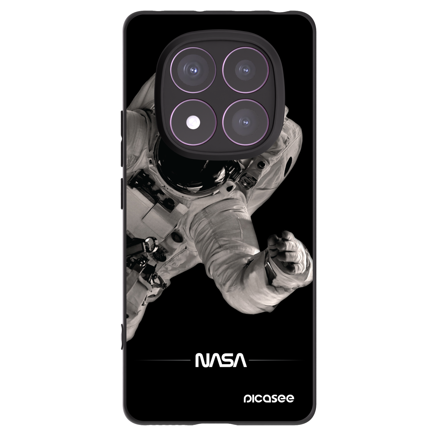 Picasee Xiaomi Redmi Note 14 Pro 4G Hülle - Schwarzes Silikon - Astronaut Big