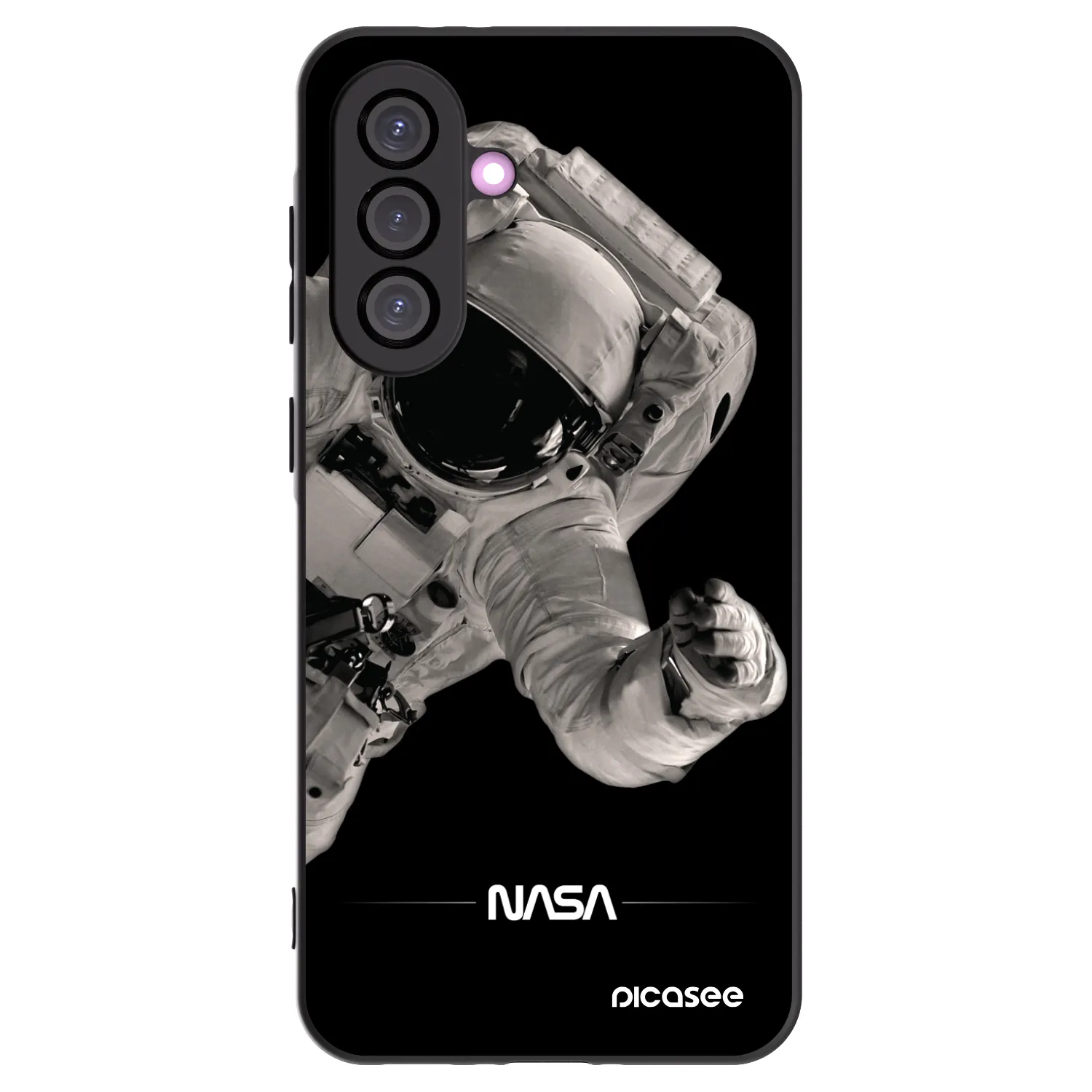 Picasee Samsung Galaxy A56 5G A566B Hülle - Schwarzes Silikon - Astronaut Big