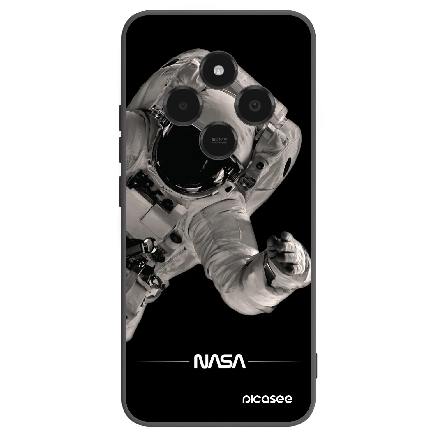 Picasee Xiaomi Poco C75 Hülle - Schwarzes Silikon - Astronaut Big
