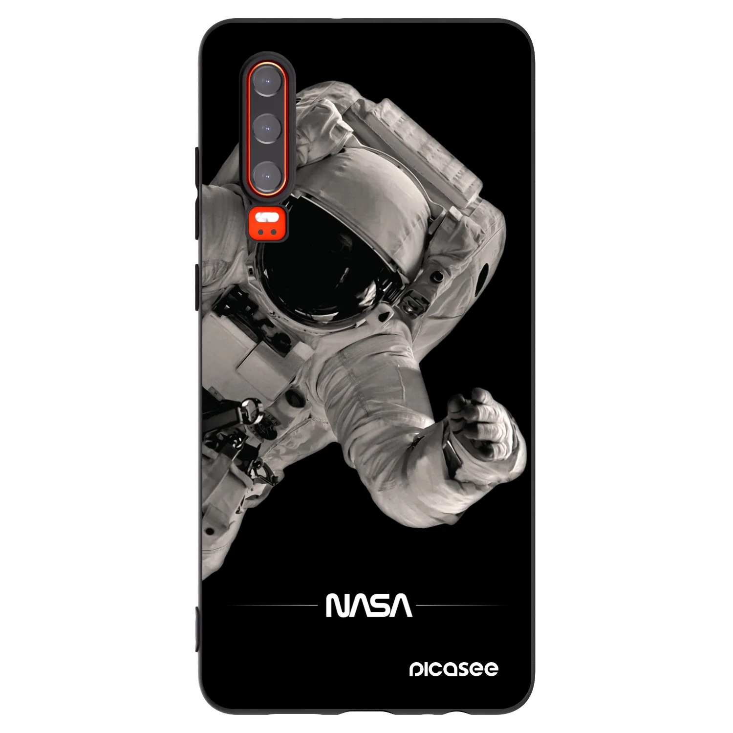 Picasee Huawei P30 Hülle - Schwarzes Silikon - Astronaut Big