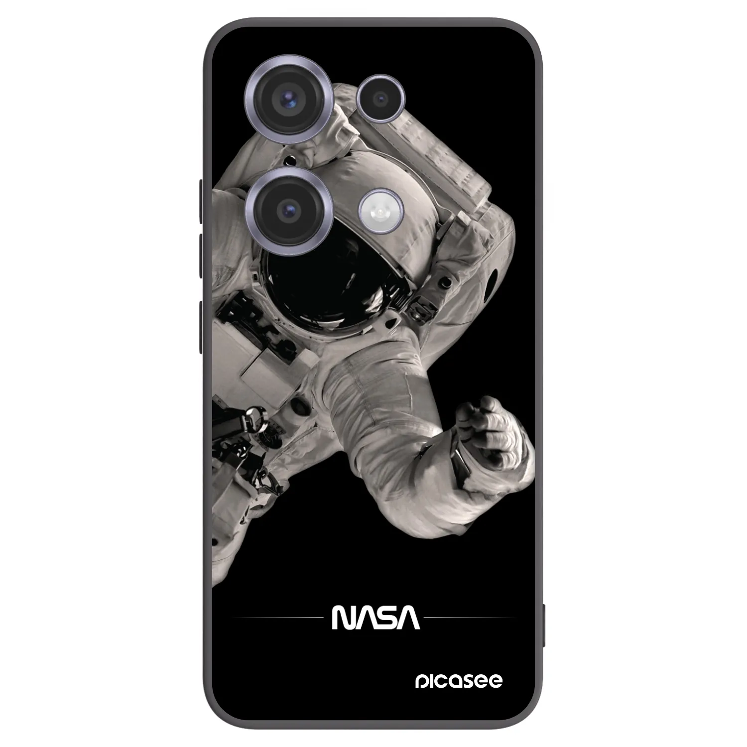 Picasee Xiaomi Redmi Note 14S Hülle - Schwarzes Silikon - Astronaut Big