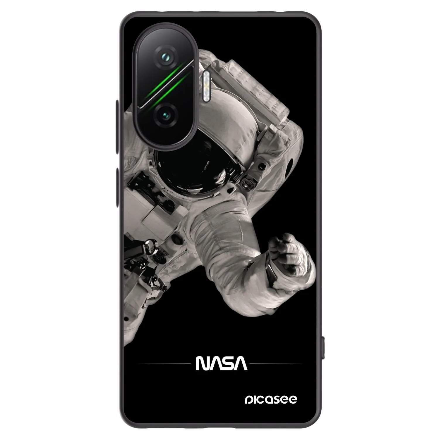 Picasee Xiaomi Poco F7 5G Hülle - Schwarzes Silikon - Astronaut Big