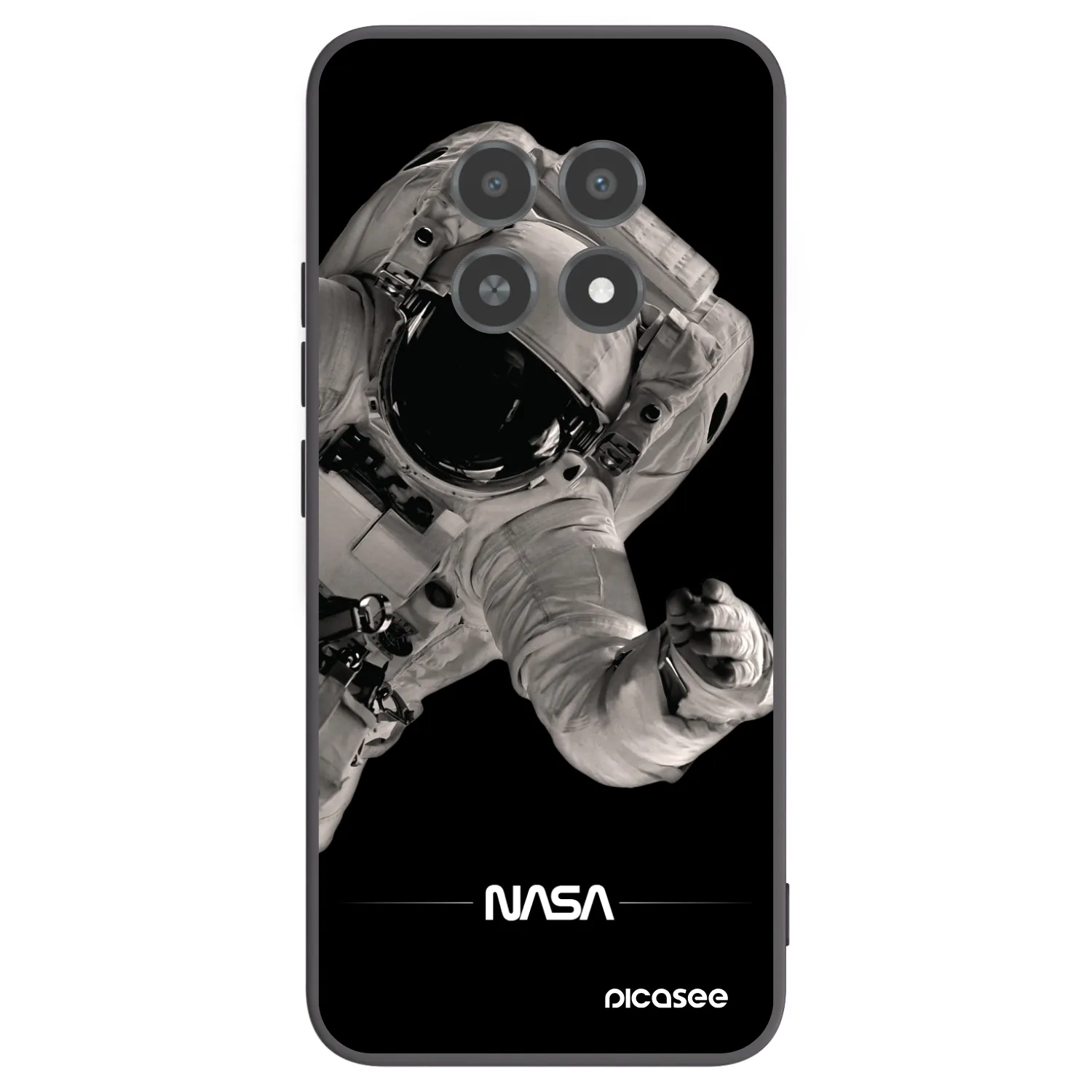 Picasee Realme 12X Hülle - Schwarzes Silikon - Astronaut Big