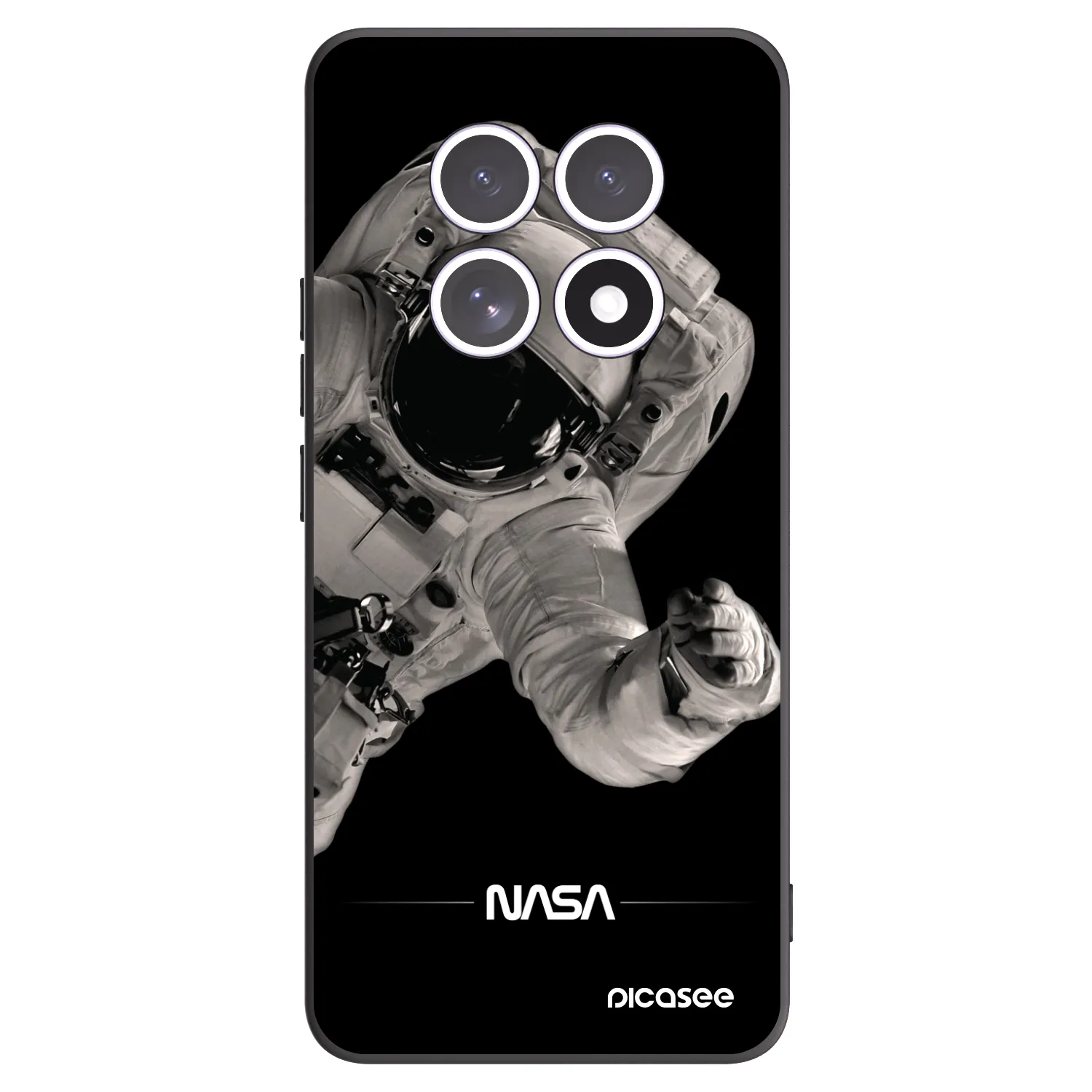 Picasee Xiaomi Redmi Note 15 Hülle - Schwarzes Silikon - Astronaut Big