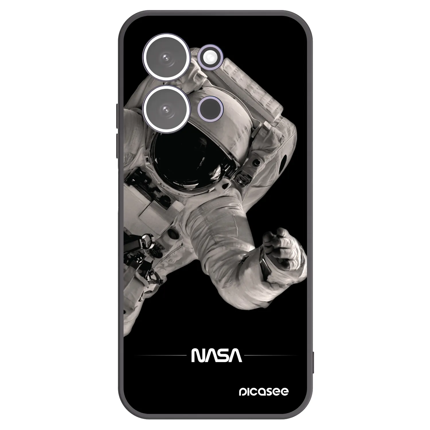 Picasee Xiaomi Redmi 15C 5G Hülle - Schwarzes Silikon - Astronaut Big