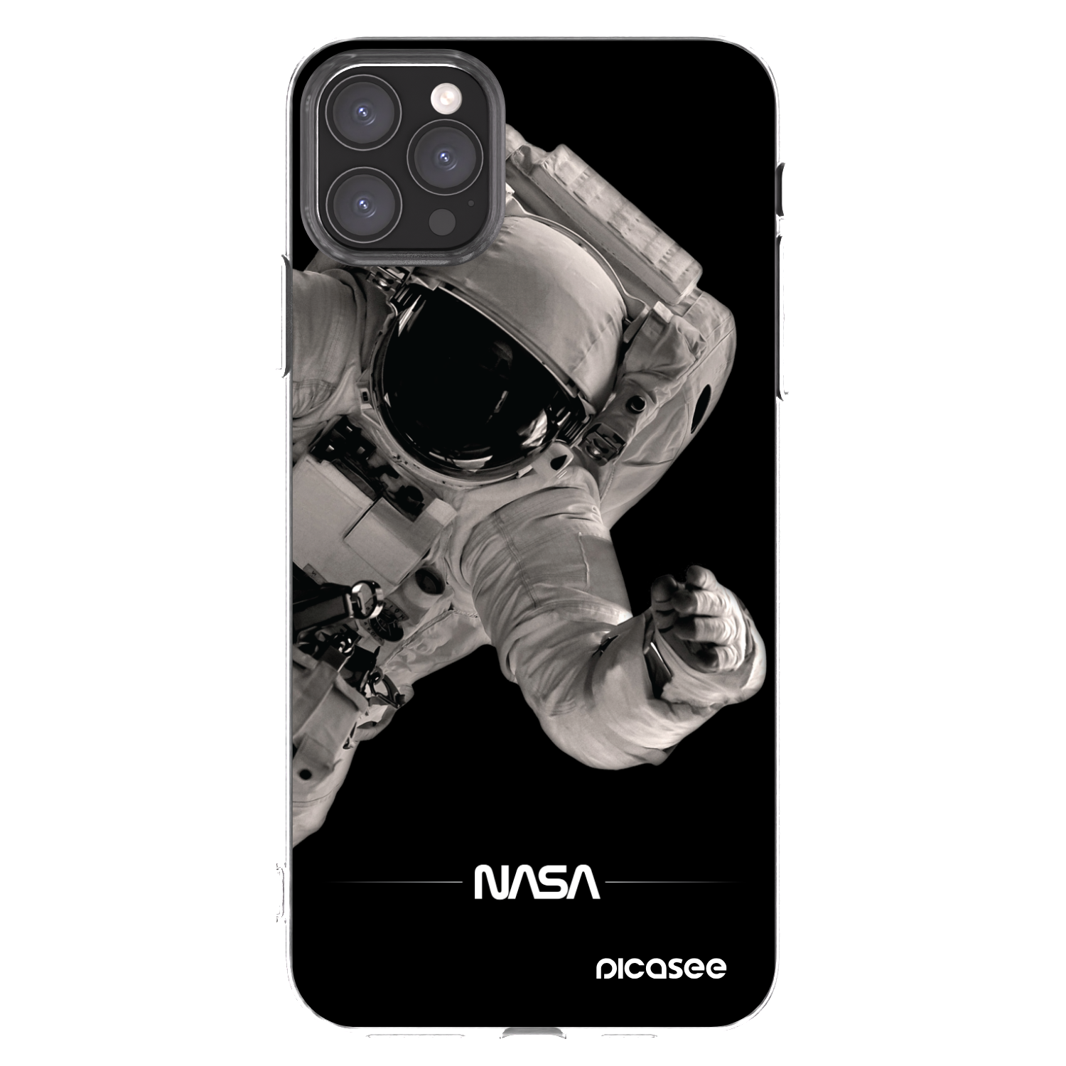 Picasee Apple iPhone 11 Pro Max Hülle - Transparentes Silikon - Astronaut Big