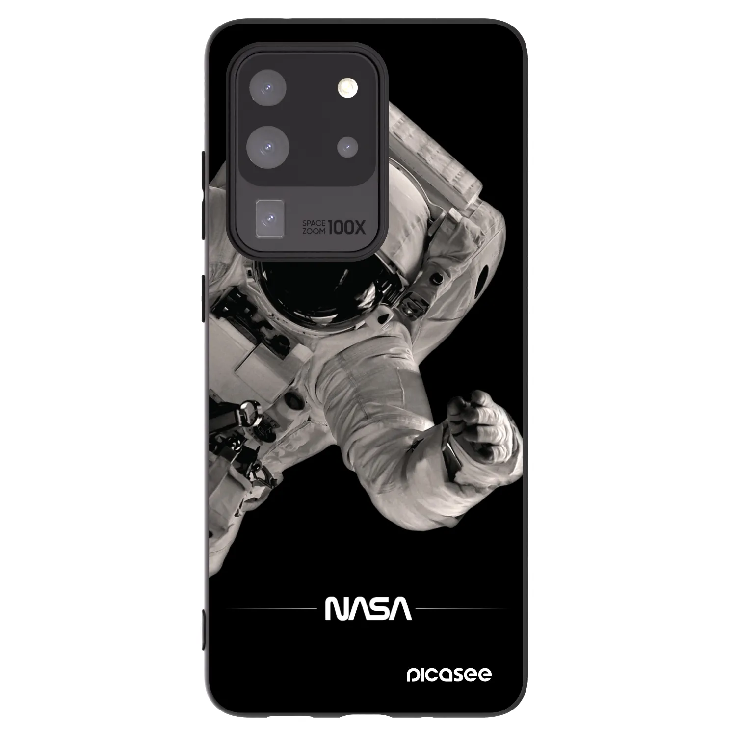 Picasee Samsung Galaxy S20 Ultra 5G G988F Hülle - Schwarzes Silikon - Astronaut Big