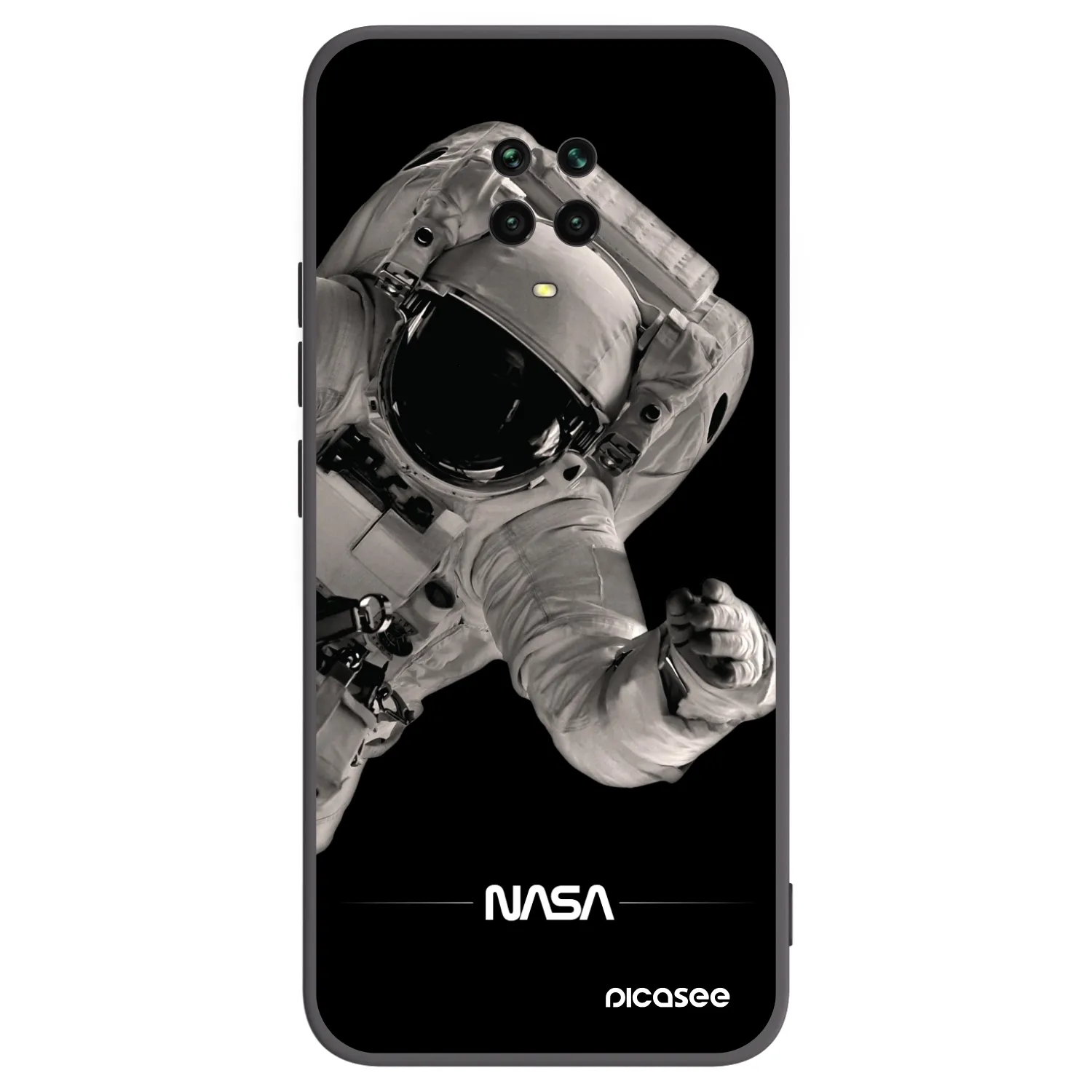Picasee Xiaomi Redmi Note 9 Pro Hülle - Schwarzes Silikon - Astronaut Big