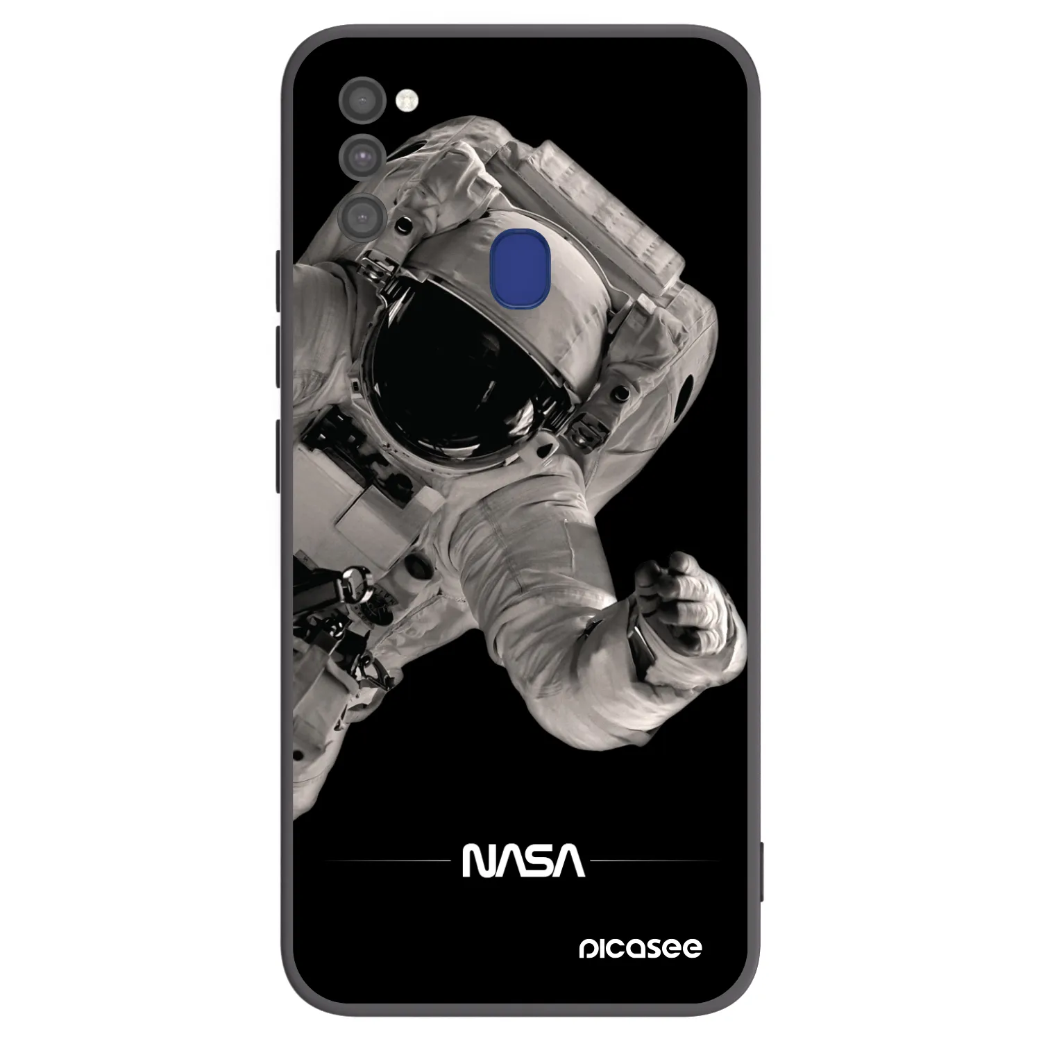 Picasee Samsung Galaxy M21 M215F Hülle - Schwarzes Silikon - Astronaut Big