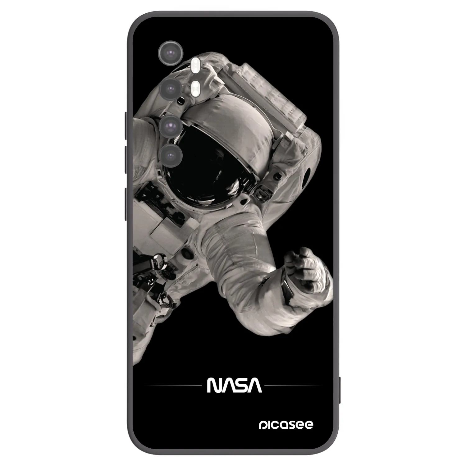 Picasee Xiaomi Mi Note 10 Lite Hülle - Schwarzes Silikon - Astronaut Big