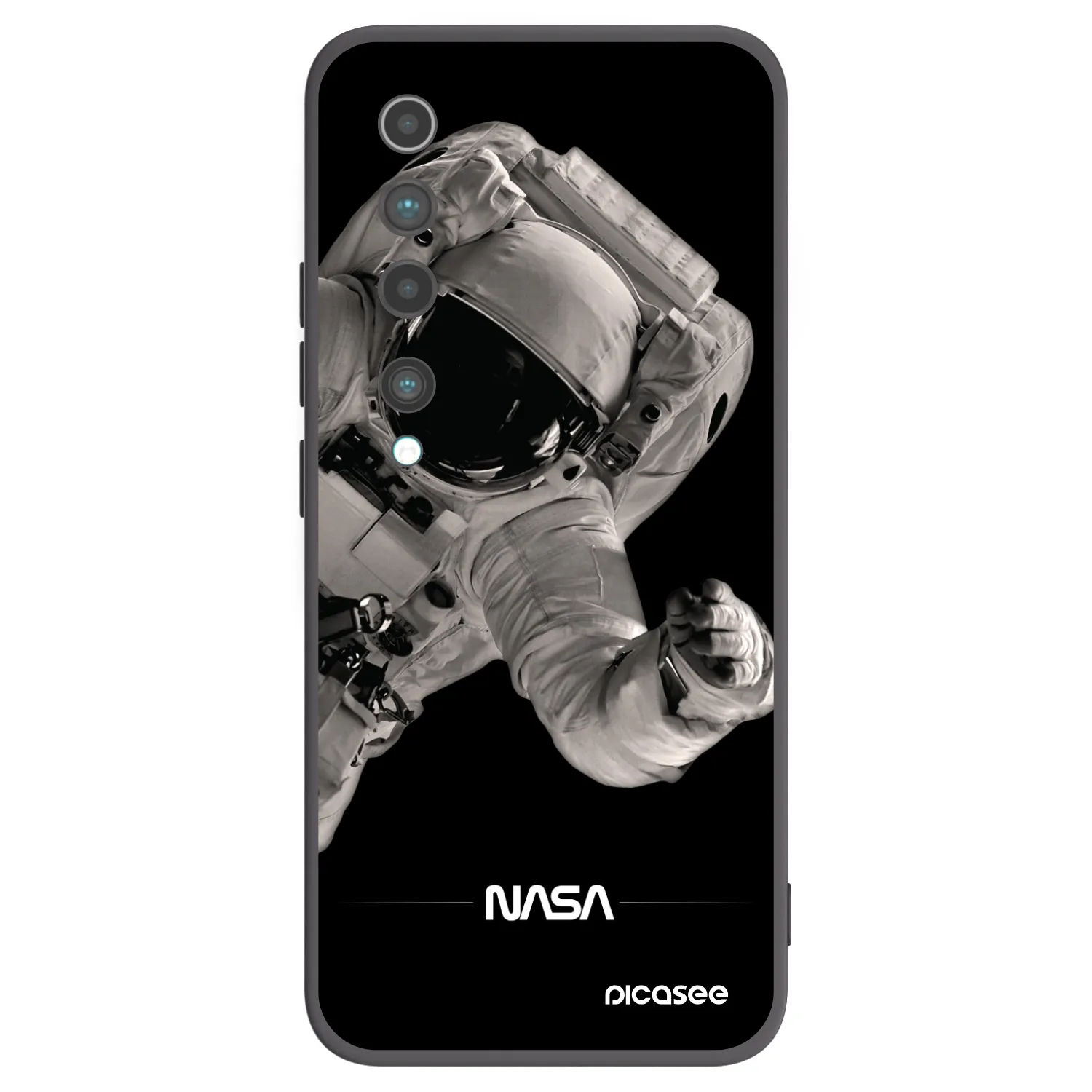 Picasee Xiaomi Mi 10 Hülle - Schwarzes Silikon - Astronaut Big
