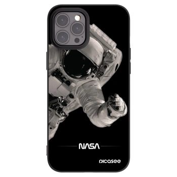 Picasee Apple iPhone 12 Pro Max Hülle - Schwarzes Silikon - Astronaut Big