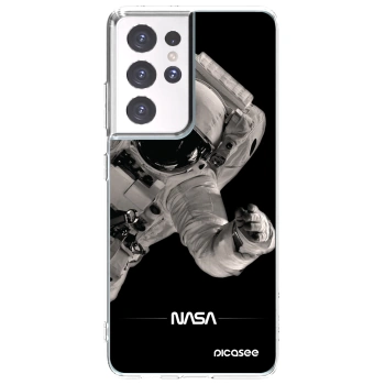 Picasee Samsung Galaxy S21 Ultra 5G G998B Hülle - Transparentes Silikon - Astronaut Big