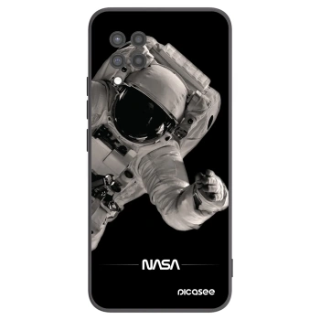 Picasee Samsung Galaxy A42 A426B Hülle - Schwarzes Silikon - Astronaut Big