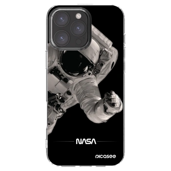 Picasee Apple iPhone 16 Pro Max Hülle - Transparentes Silikon - Astronaut Big