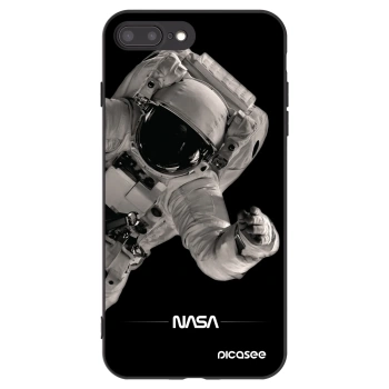 Picasee Apple iPhone 7 Plus Hülle - Schwarzes Silikon - Astronaut Big