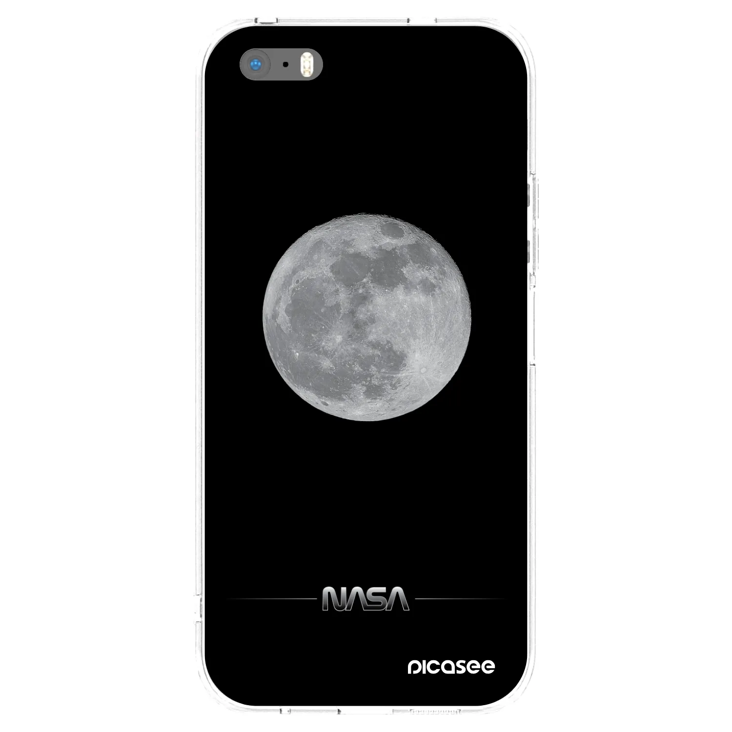 Picasee Apple iPhone 5/5S/SE Hülle - Transparentes Silikon - Moon Minimal