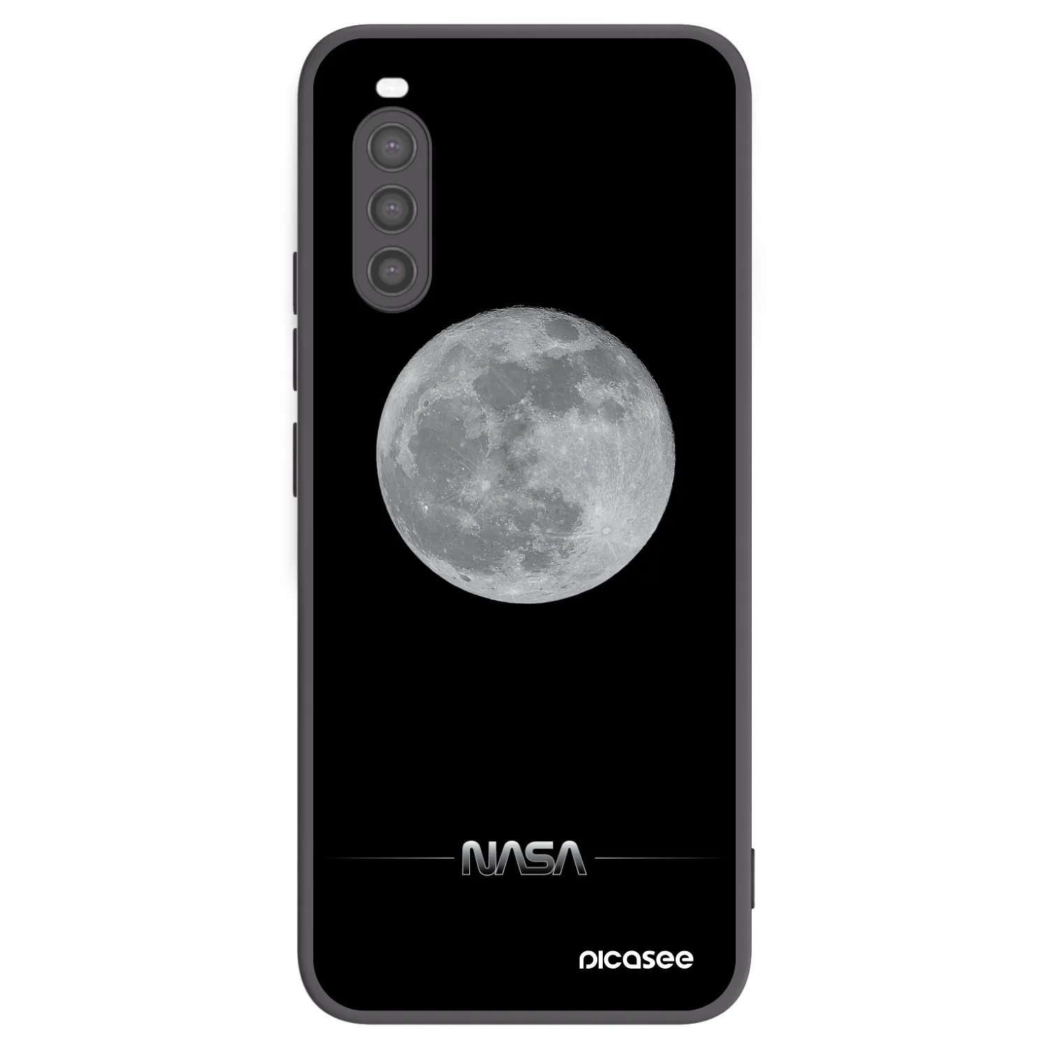 Picasee Sony Xperia 10 II Hülle - Schwarzes Silikon - Moon Minimal