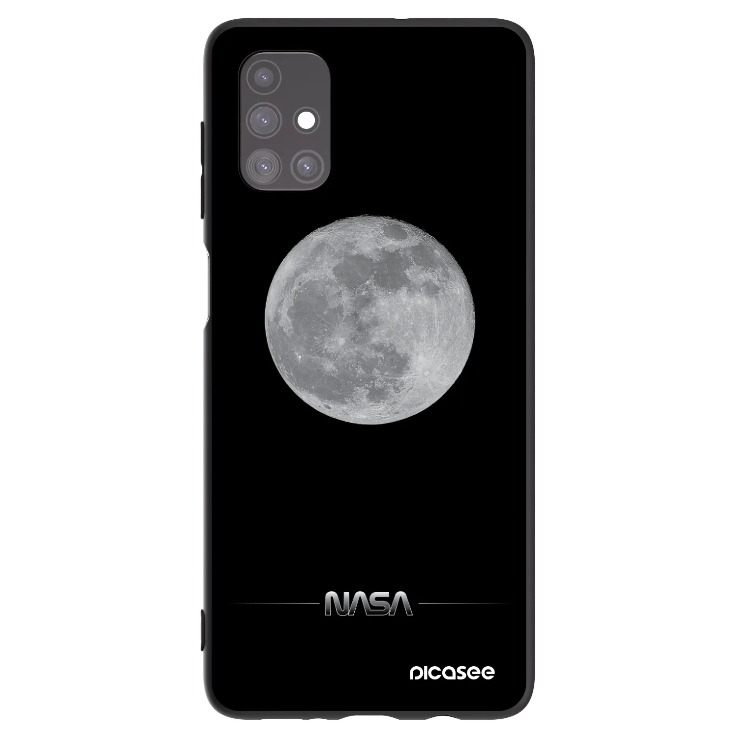 Picasee Samsung Galaxy M51 M515F Hülle - Schwarzes Silikon - Moon Minimal