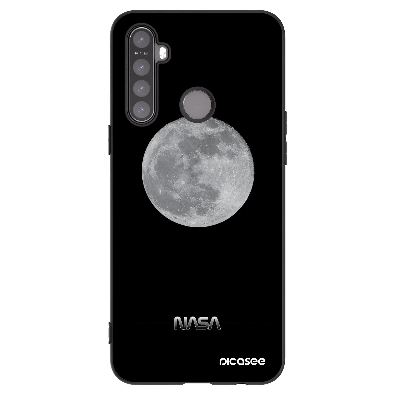 Picasee Realme 5 Hülle - Schwarzes Silikon - Moon Minimal